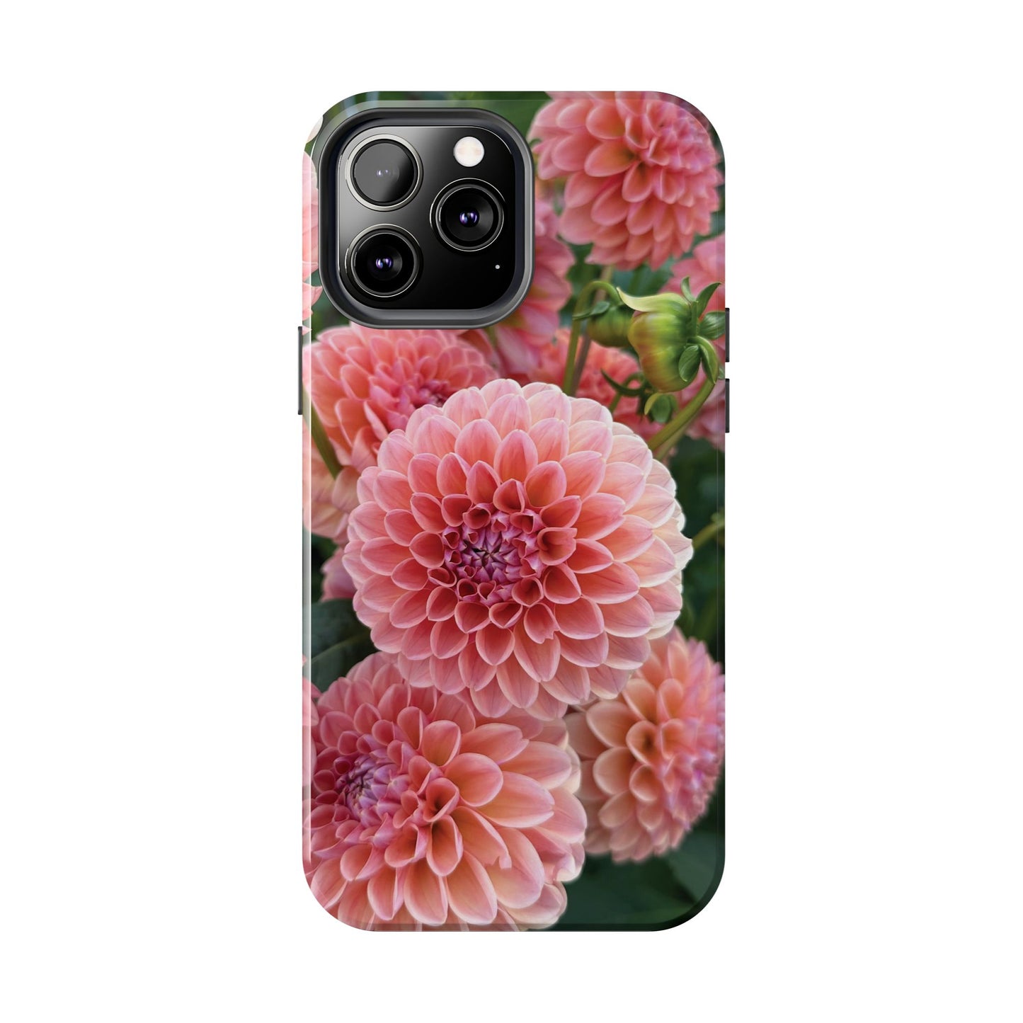 Floral Tough Phone Cases - Durable Protection with Pink Dahlia Design