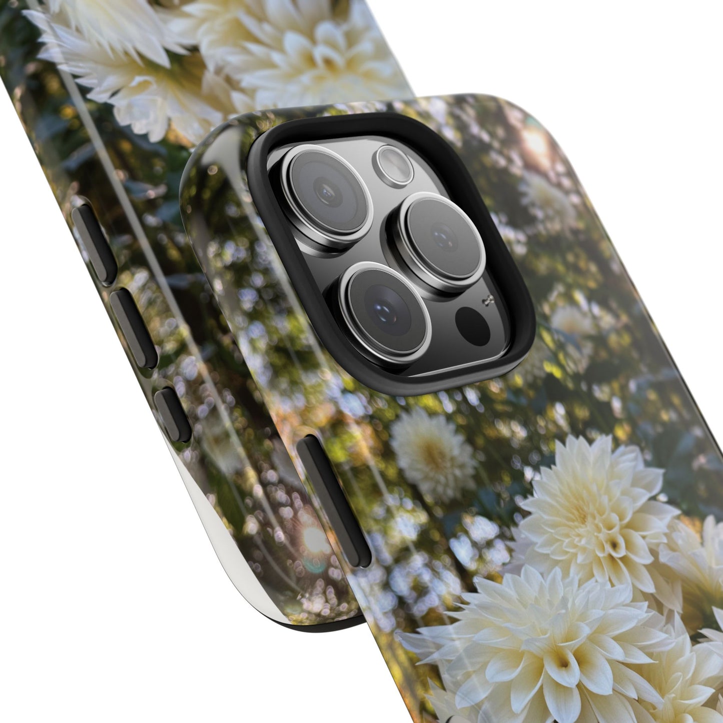 Floral Tough Phone Case - Durable Protection with Cafe au Lait Dahlia Design