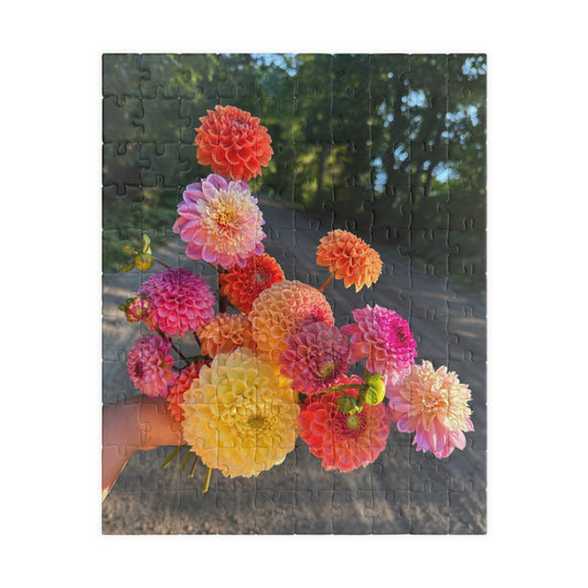 Dahlia Floral-themed Colorful Puzzle (110, 252, 520, 1014-piece) - Perfect for Relaxation and Family Bonding