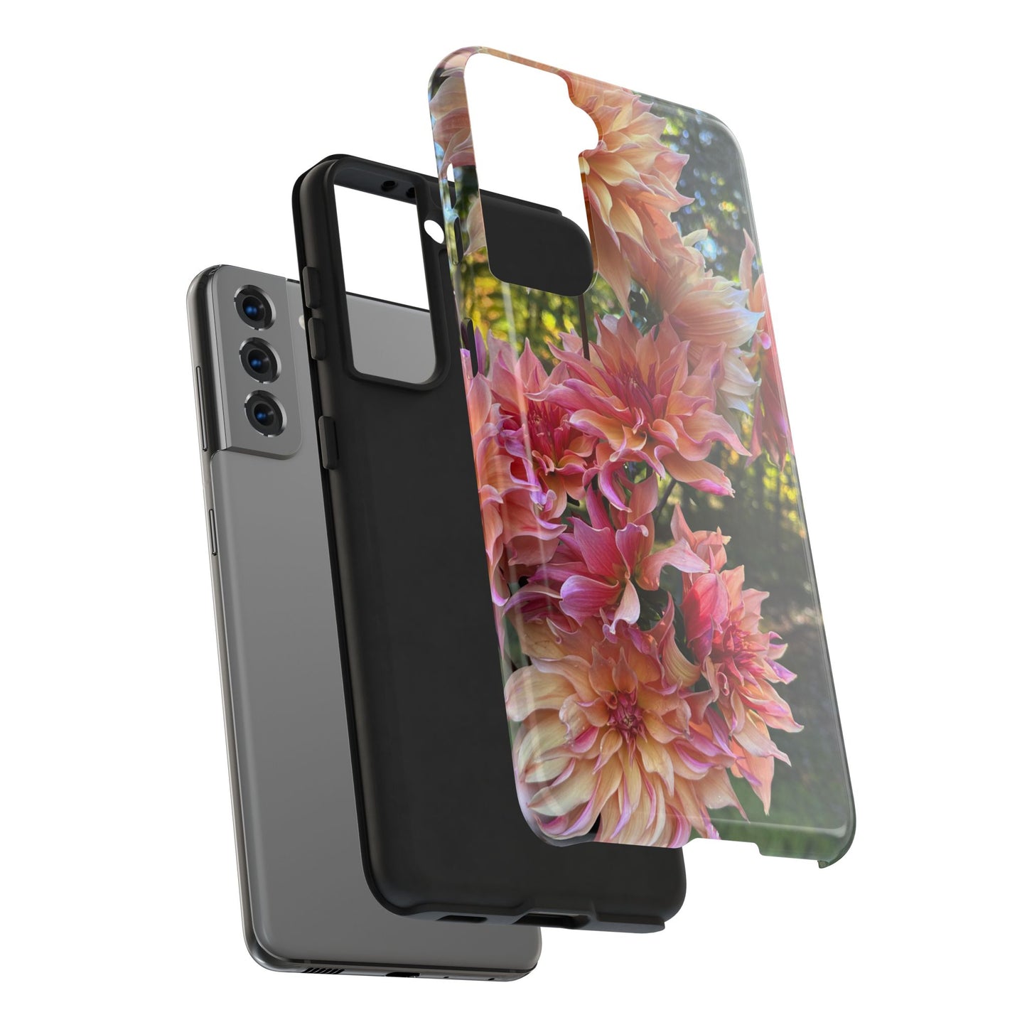 Floral Tough Phone Case - Durable Protection with Dahlia Design