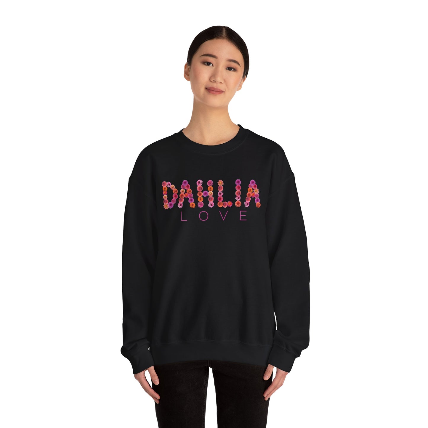Dahlia Love Sweatshirt - Cozy Floral Crewneck for Spring, Perfect Gift for Flower Lovers, Everyday Casual Wear, Mother's Day, Birthday