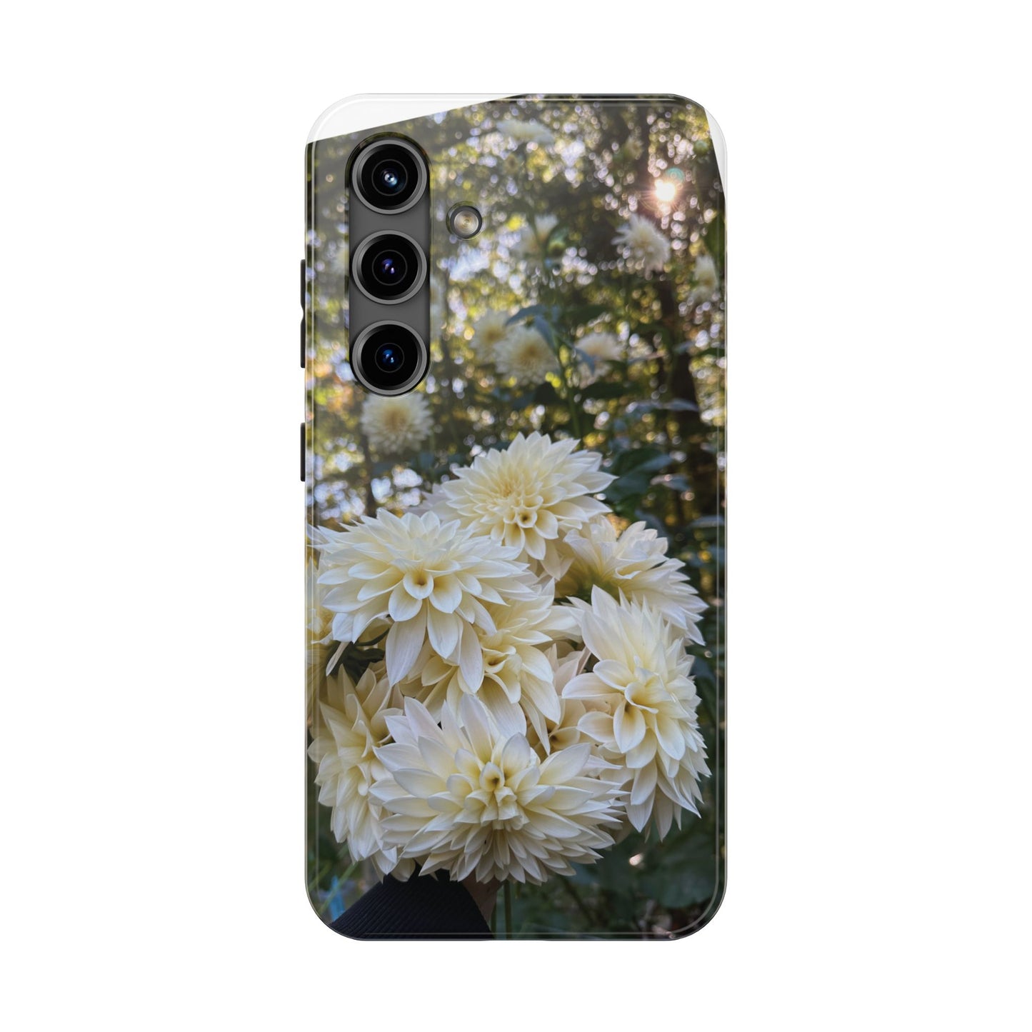 Floral Tough Phone Case - Durable Protection with Cafe au Lait Dahlia Design