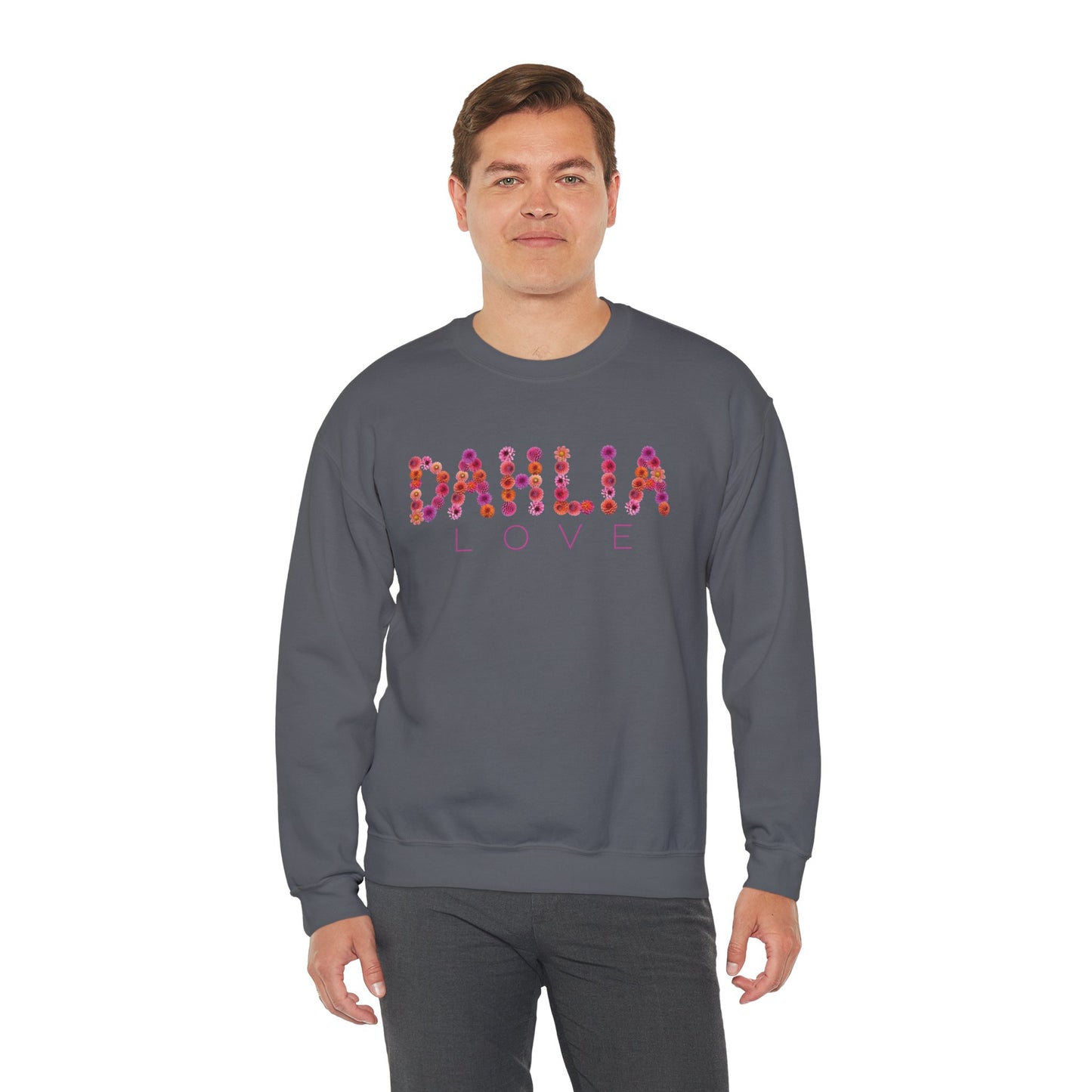 Dahlia Love Sweatshirt - Cozy Floral Crewneck for Spring, Perfect Gift for Flower Lovers, Everyday Casual Wear, Mother's Day, Birthday