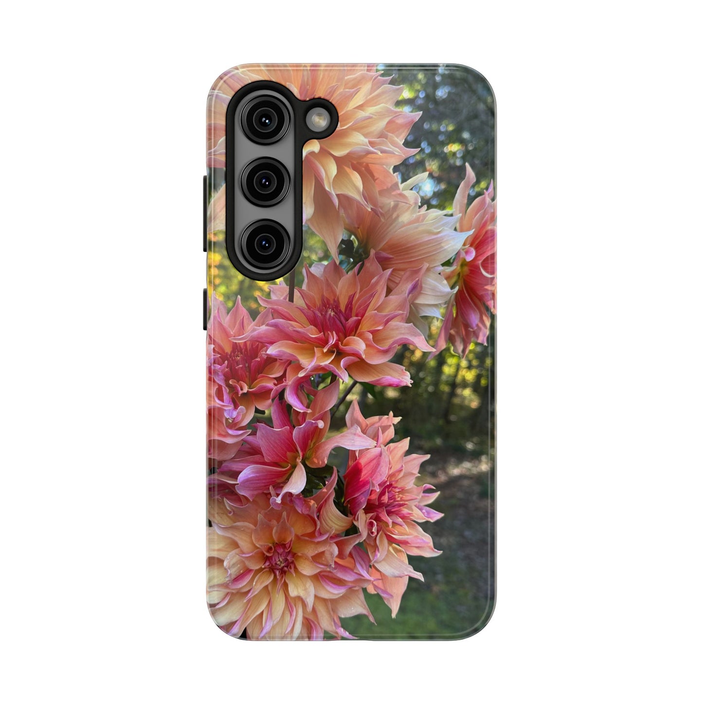 Floral Tough Phone Case - Durable Protection with Dahlia Design