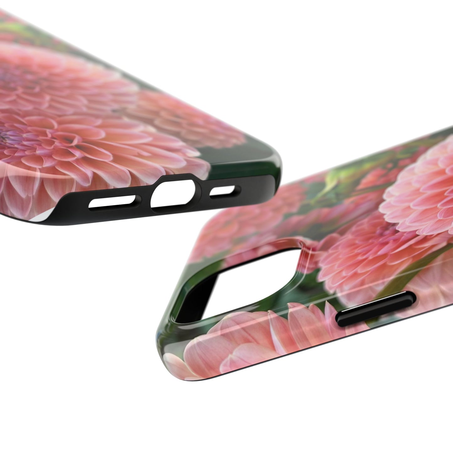 Floral Tough Phone Cases - Durable Protection with Pink Dahlia Design