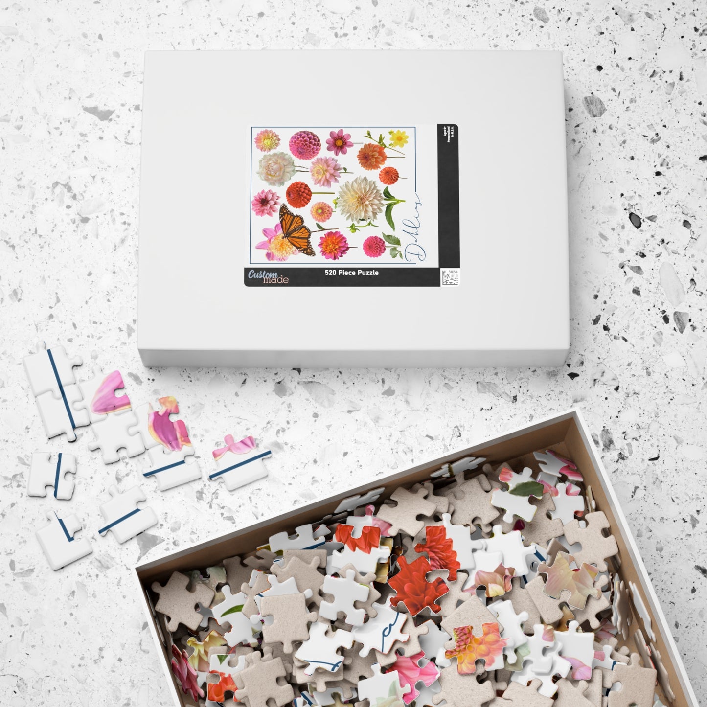 Dahlia Floral-themed Puzzle (110, 252, 520, 1014-piece) - Perfect for Relaxation and Family Bonding