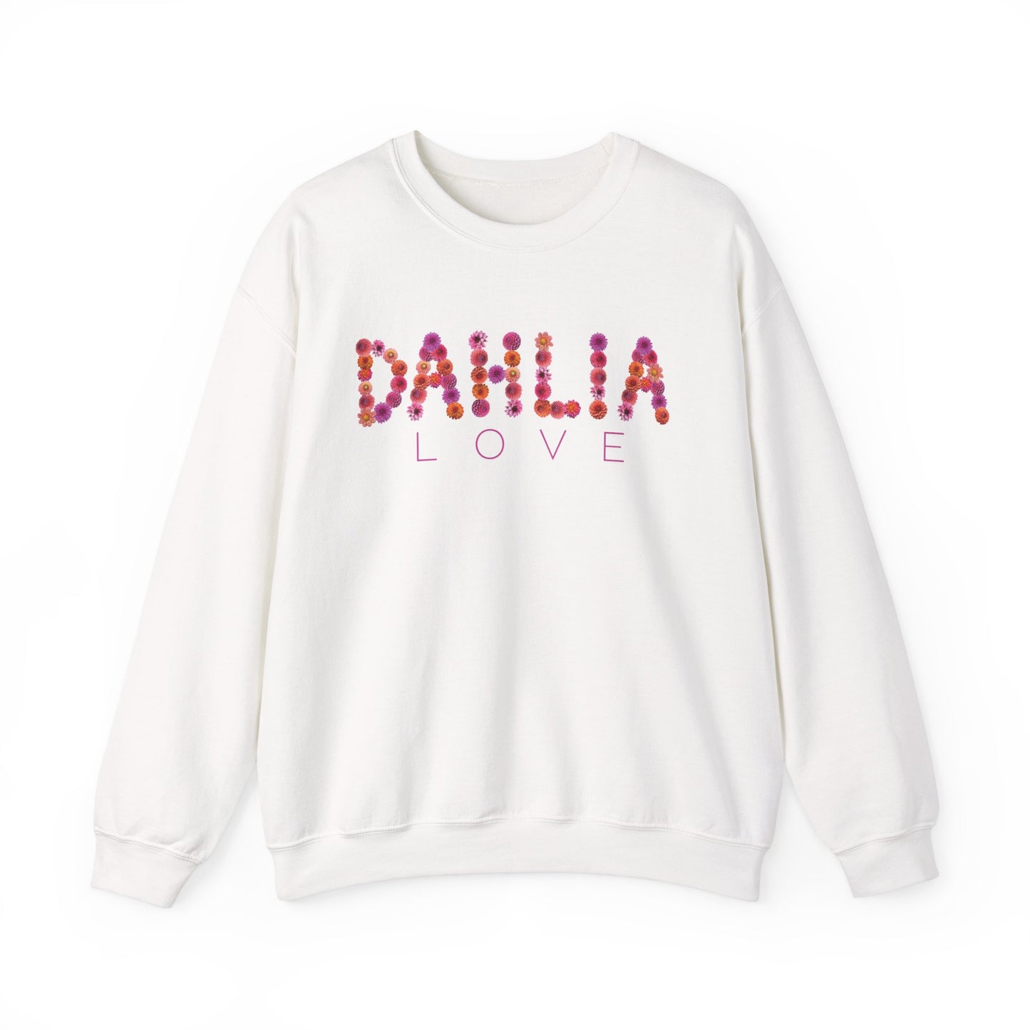 Dahlia Love Sweatshirt - Cozy Floral Crewneck for Spring, Perfect Gift for Flower Lovers, Everyday Casual Wear, Mother's Day, Birthday