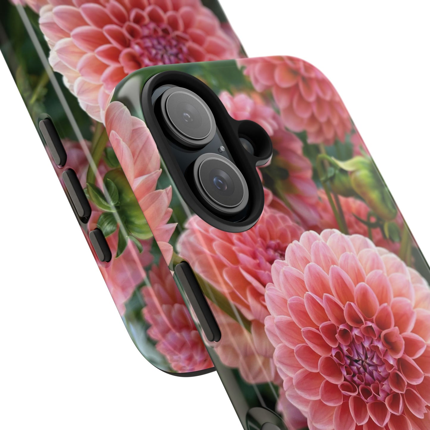 Floral Tough Phone Cases - Durable Protection with Pink Dahlia Design