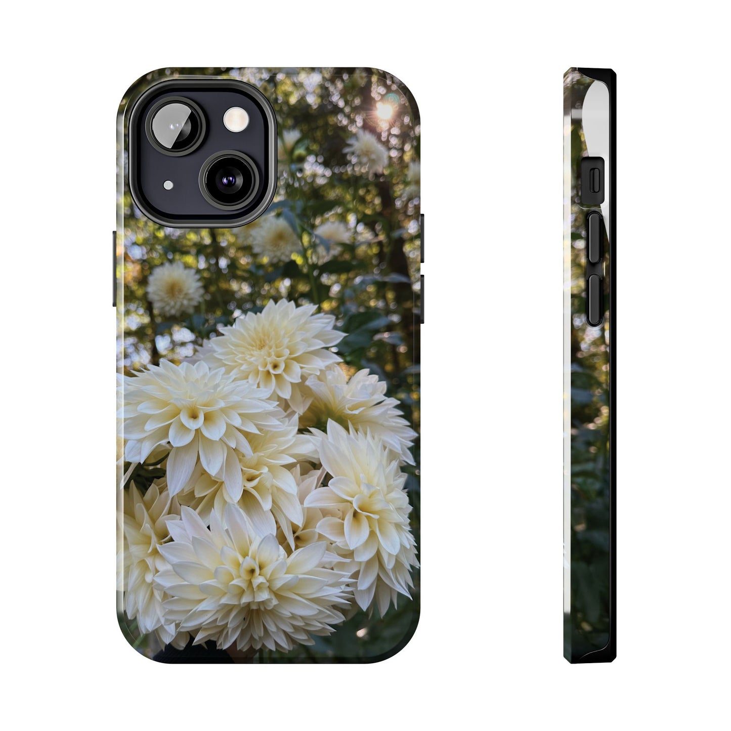 Floral Tough Phone Case - Durable Protection with Cafe au Lait Dahlia Design