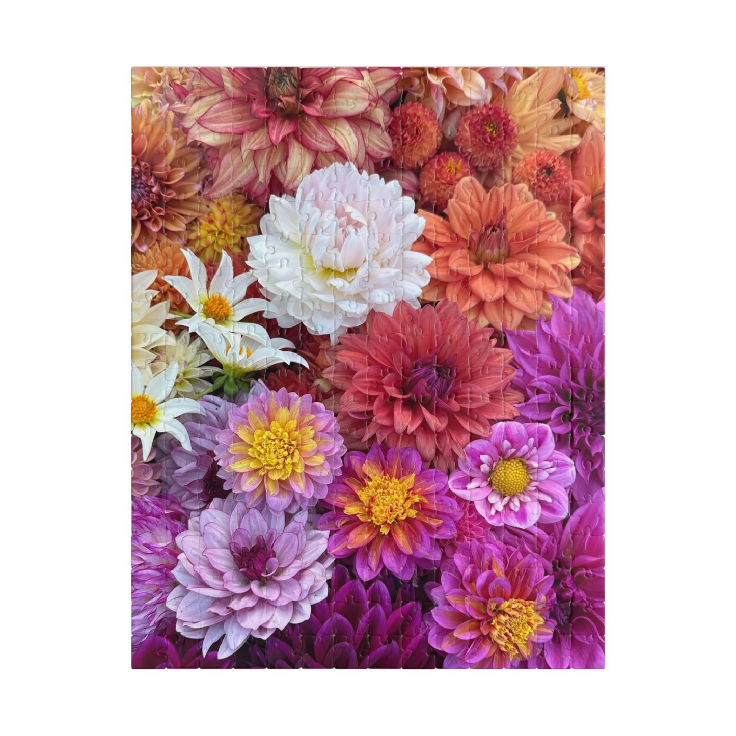 Dahlia Flatlay Floral-themed Puzzle (110, 252, 520, 1014-piece) - Perfect for Relaxation and Family Bonding