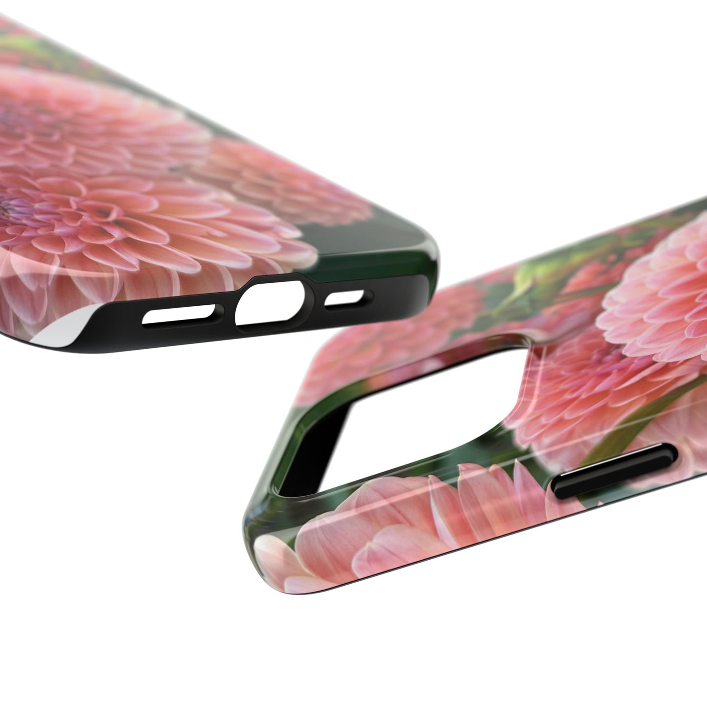 Floral Tough Phone Cases - Durable Protection with Pink Dahlia Design