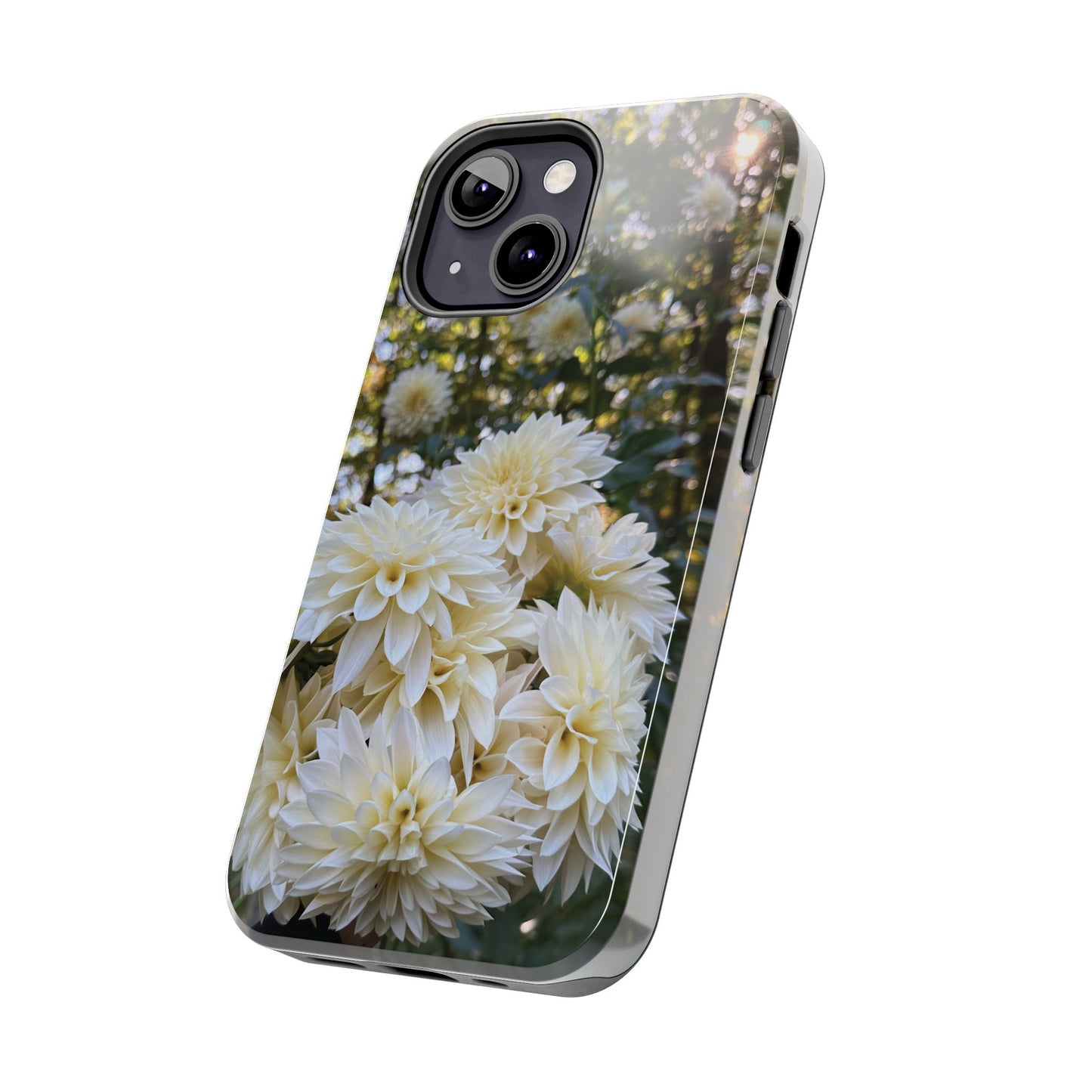 Floral Tough Phone Case - Durable Protection with Cafe au Lait Dahlia Design