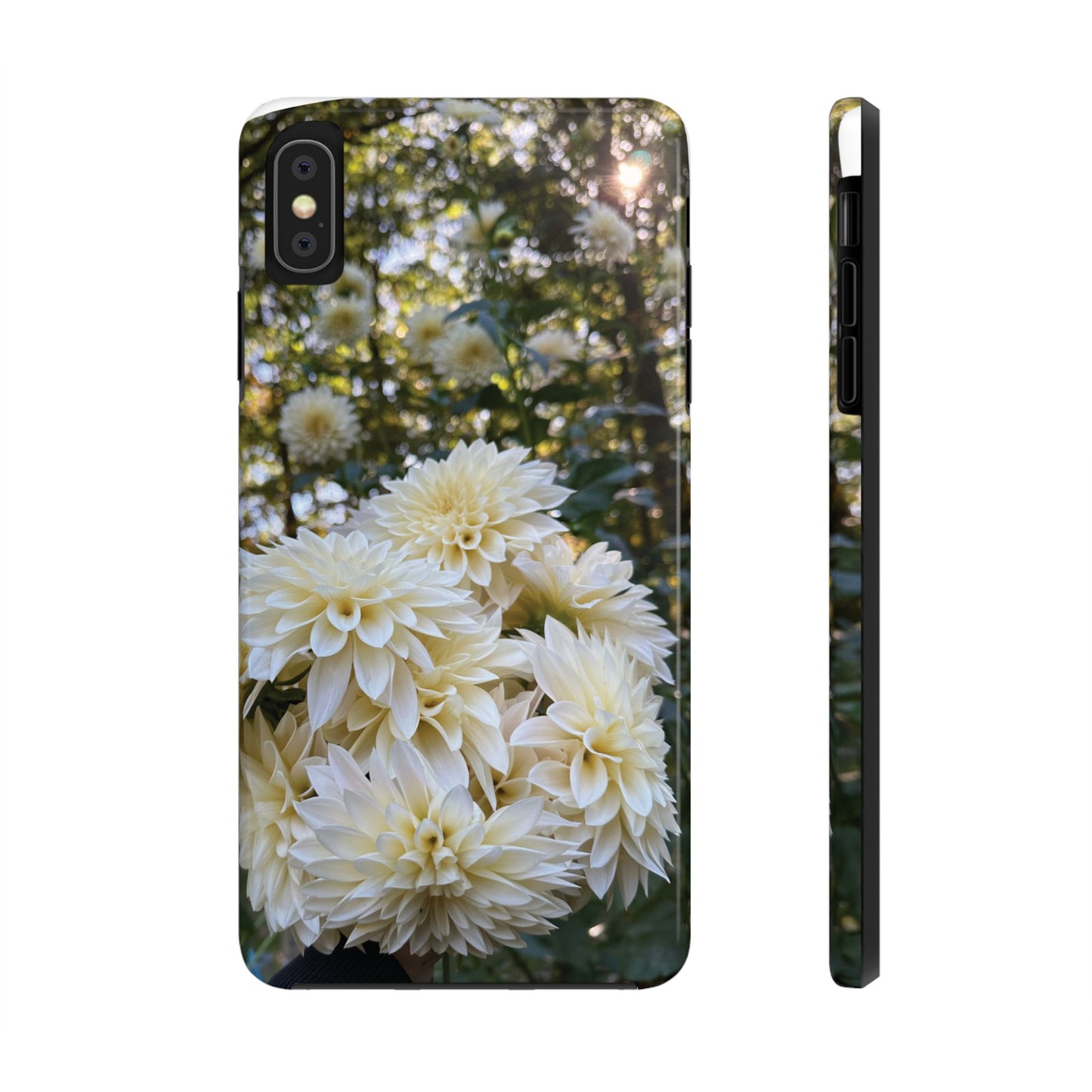 Floral Tough Phone Case - Durable Protection with Cafe au Lait Dahlia Design