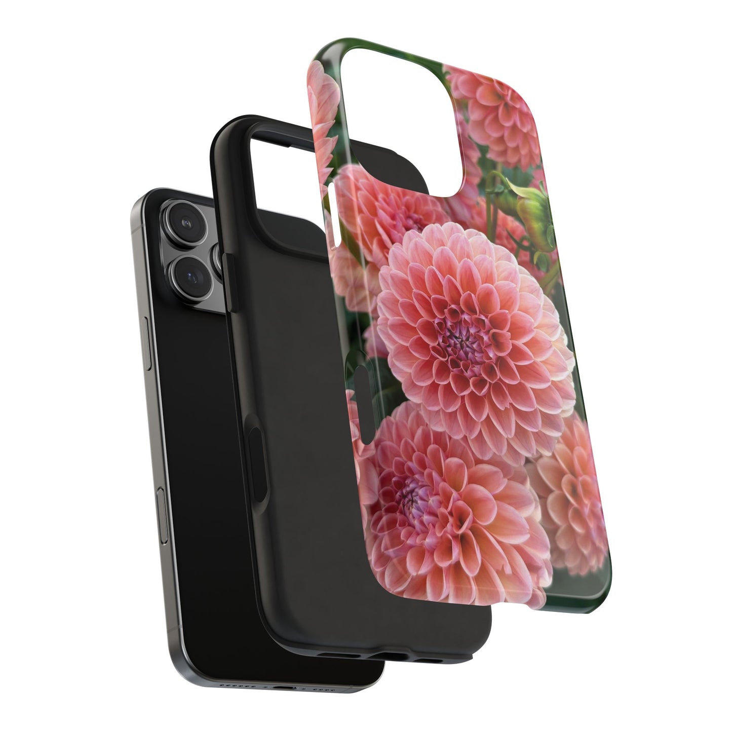 Floral Tough Phone Cases - Durable Protection with Pink Dahlia Design