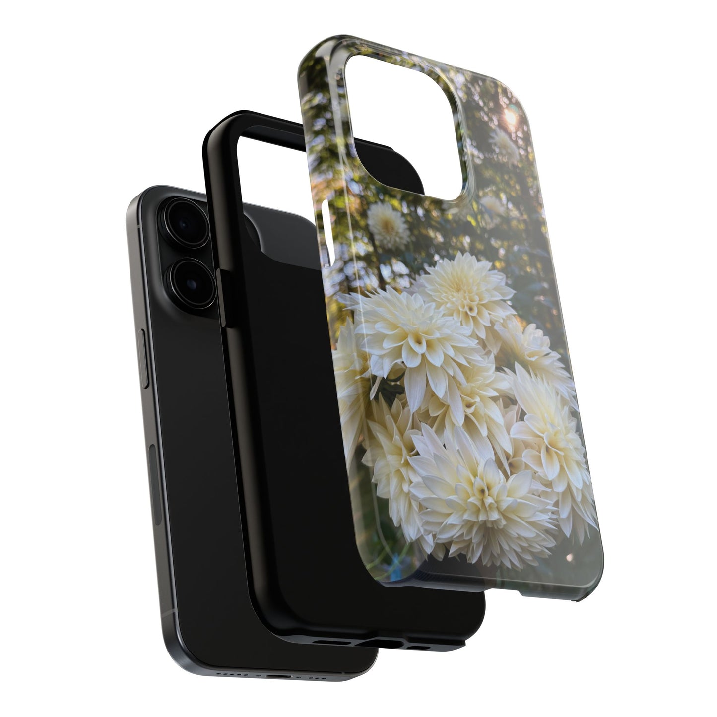 Floral Tough Phone Case - Durable Protection with Cafe au Lait Dahlia Design