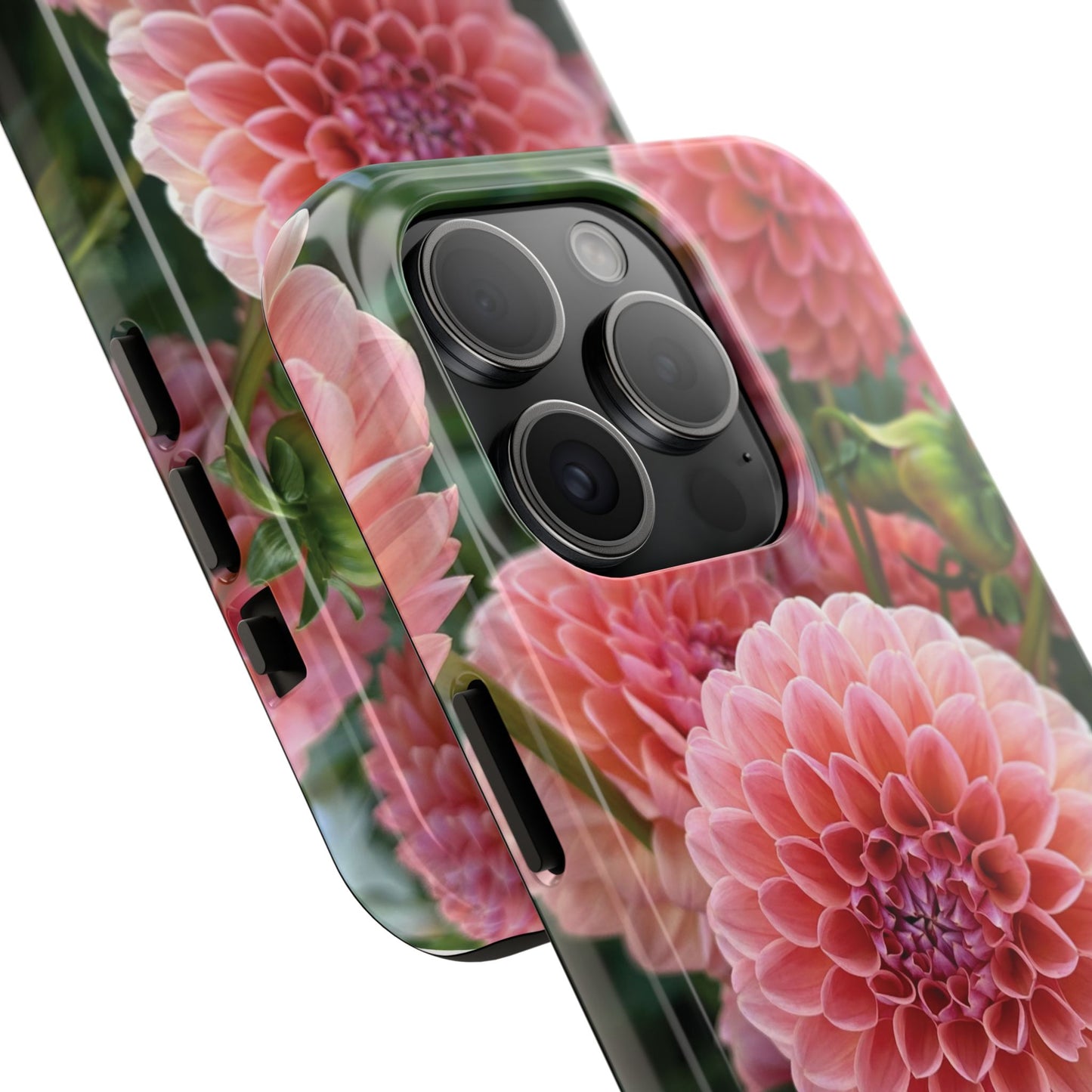 Floral Tough Phone Cases - Durable Protection with Pink Dahlia Design
