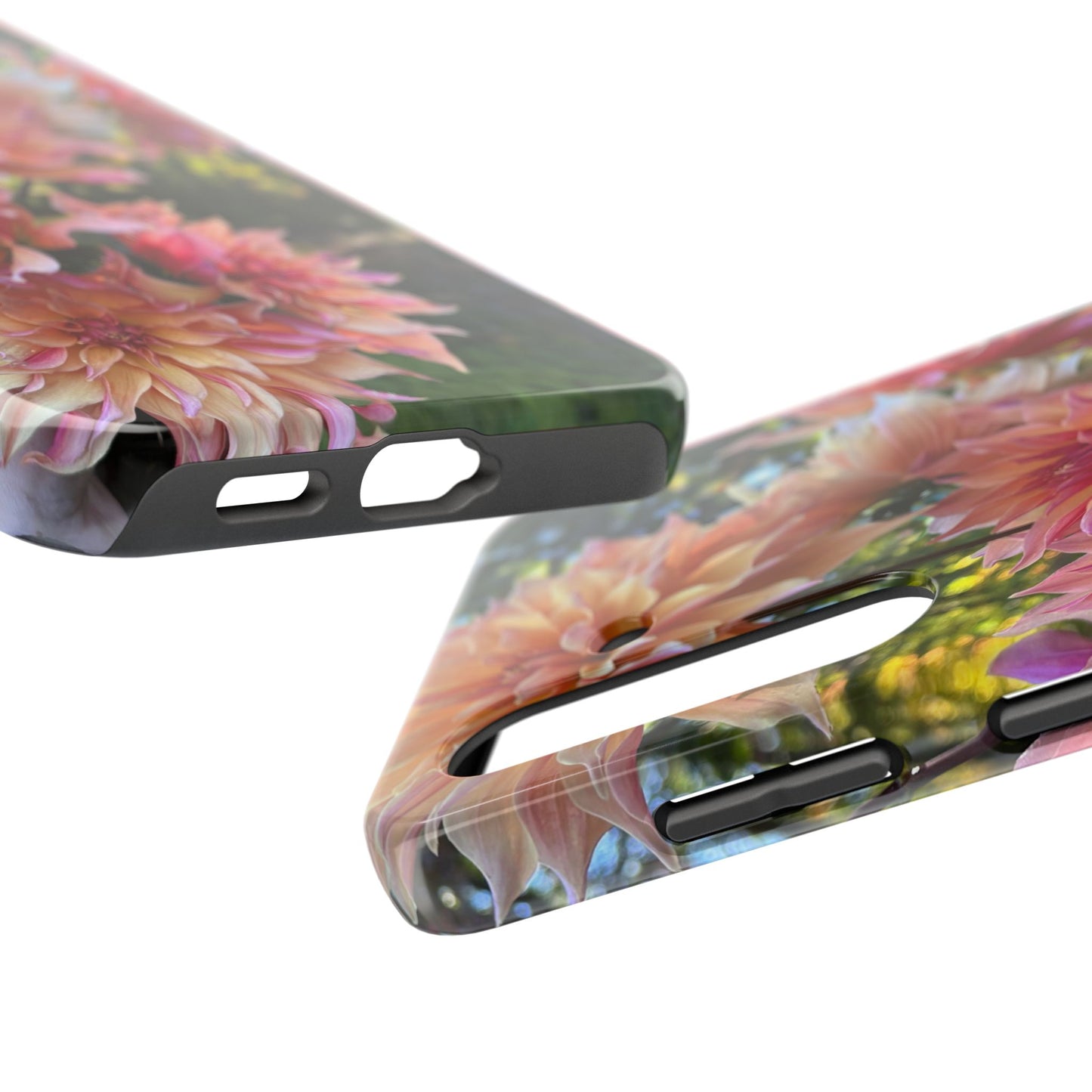 Floral Tough Phone Case - Durable Protection with Dahlia Design