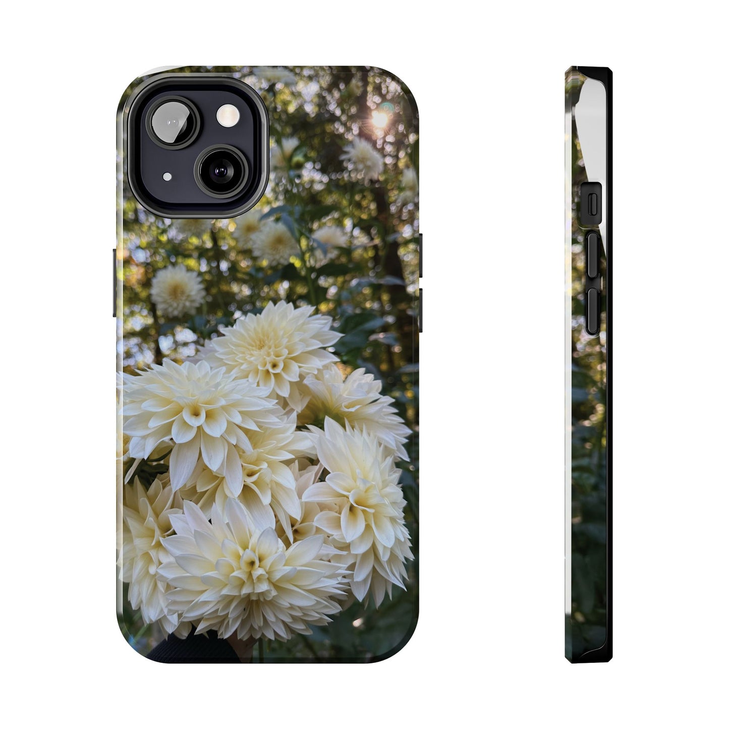 Floral Tough Phone Case - Durable Protection with Cafe au Lait Dahlia Design