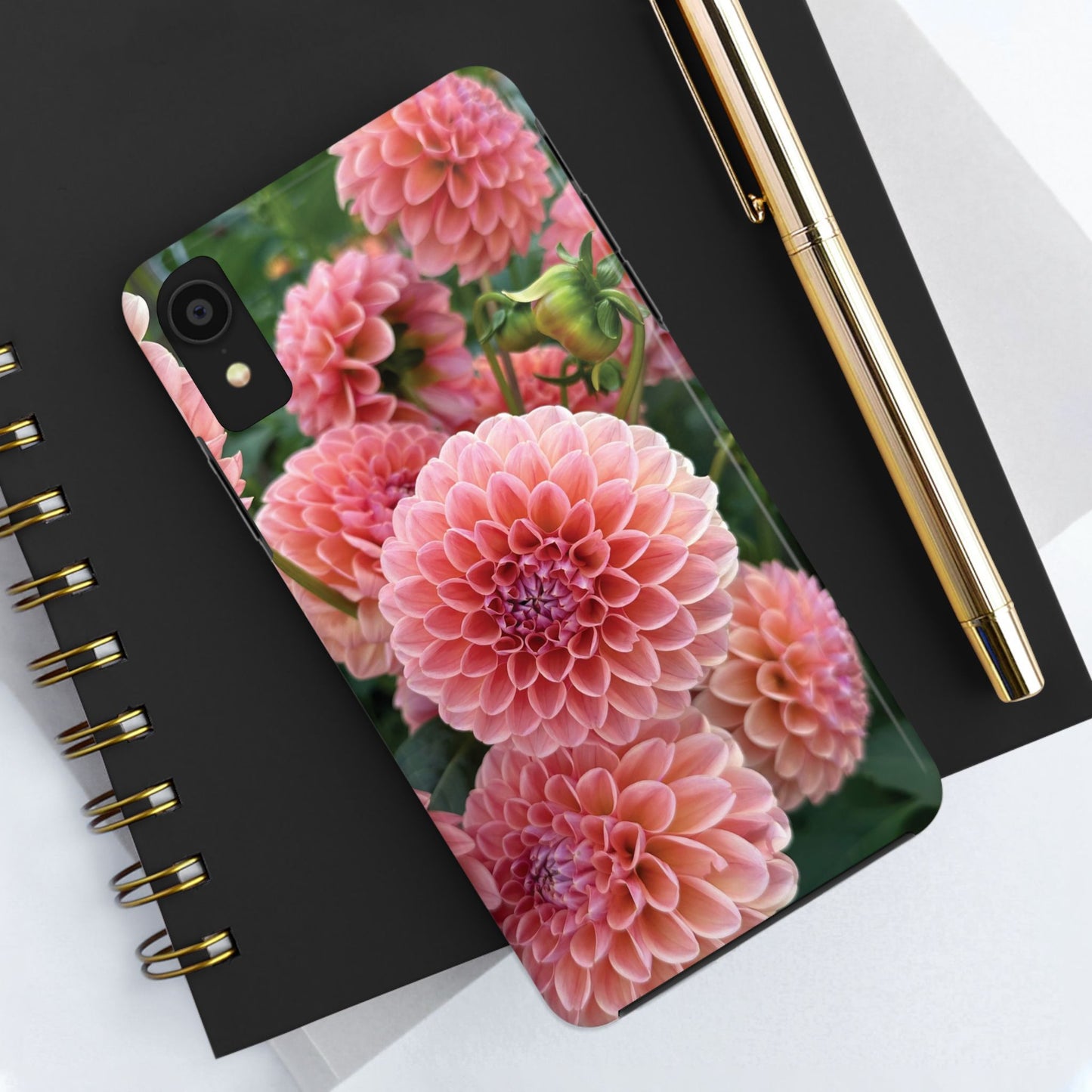 Floral Tough Phone Cases - Durable Protection with Pink Dahlia Design