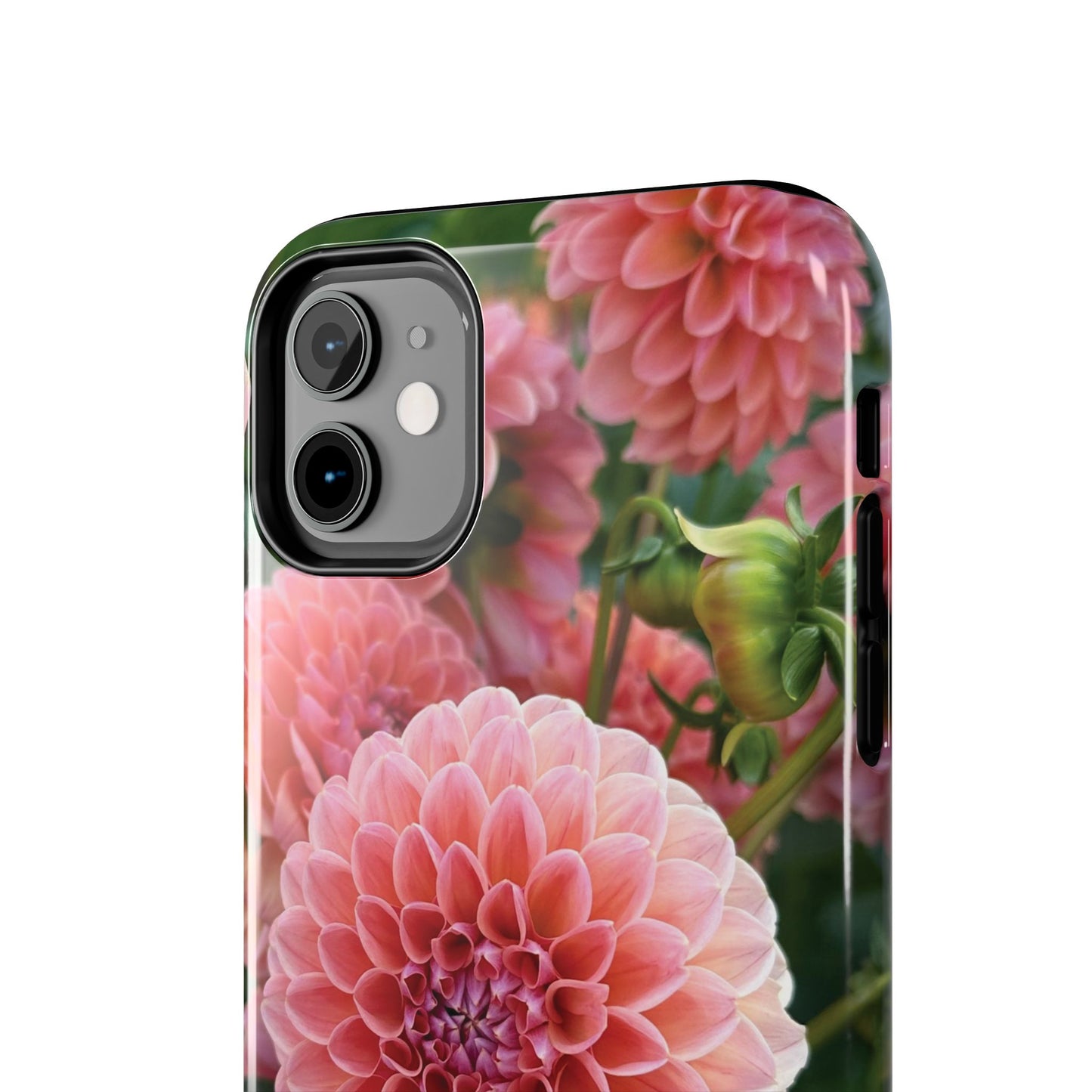 Floral Tough Phone Cases - Durable Protection with Pink Dahlia Design