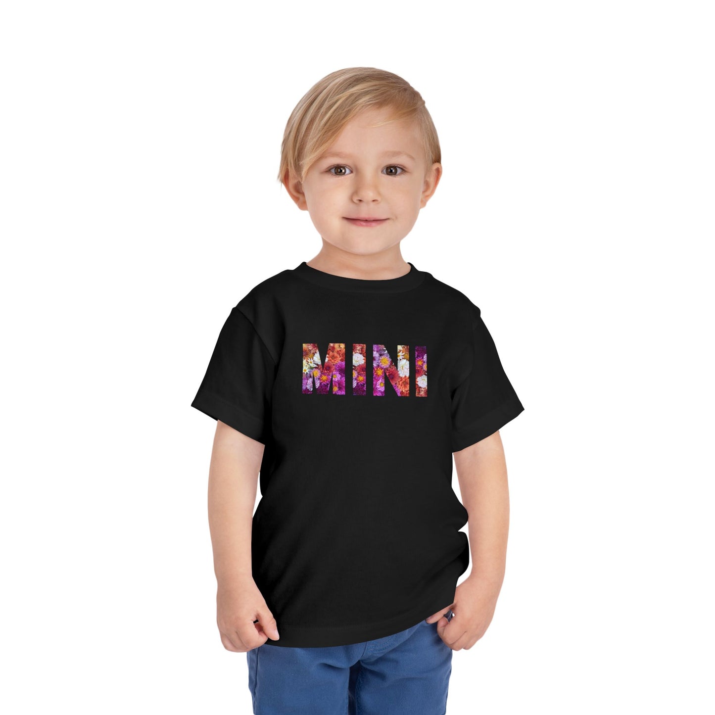 Floral Mini Toddler Tee, Cute Kids T-Shirt, Toddler Graphic Tee, Floral Short Sleeve Shirt, Spring Summer Kids Clothes