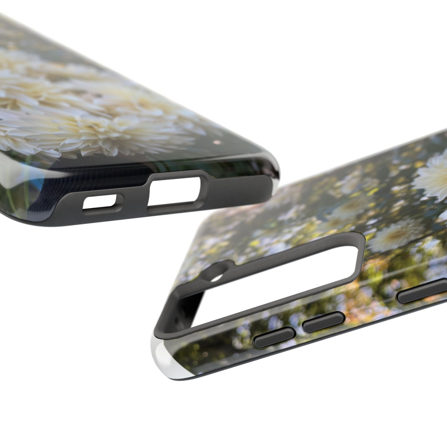 Floral Tough Phone Case - Durable Protection with Cafe au Lait Dahlia Design