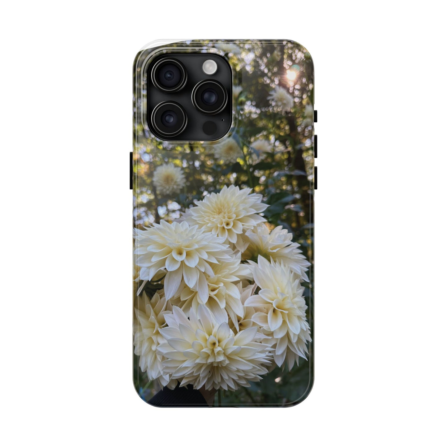 Floral Tough Phone Case - Durable Protection with Cafe au Lait Dahlia Design