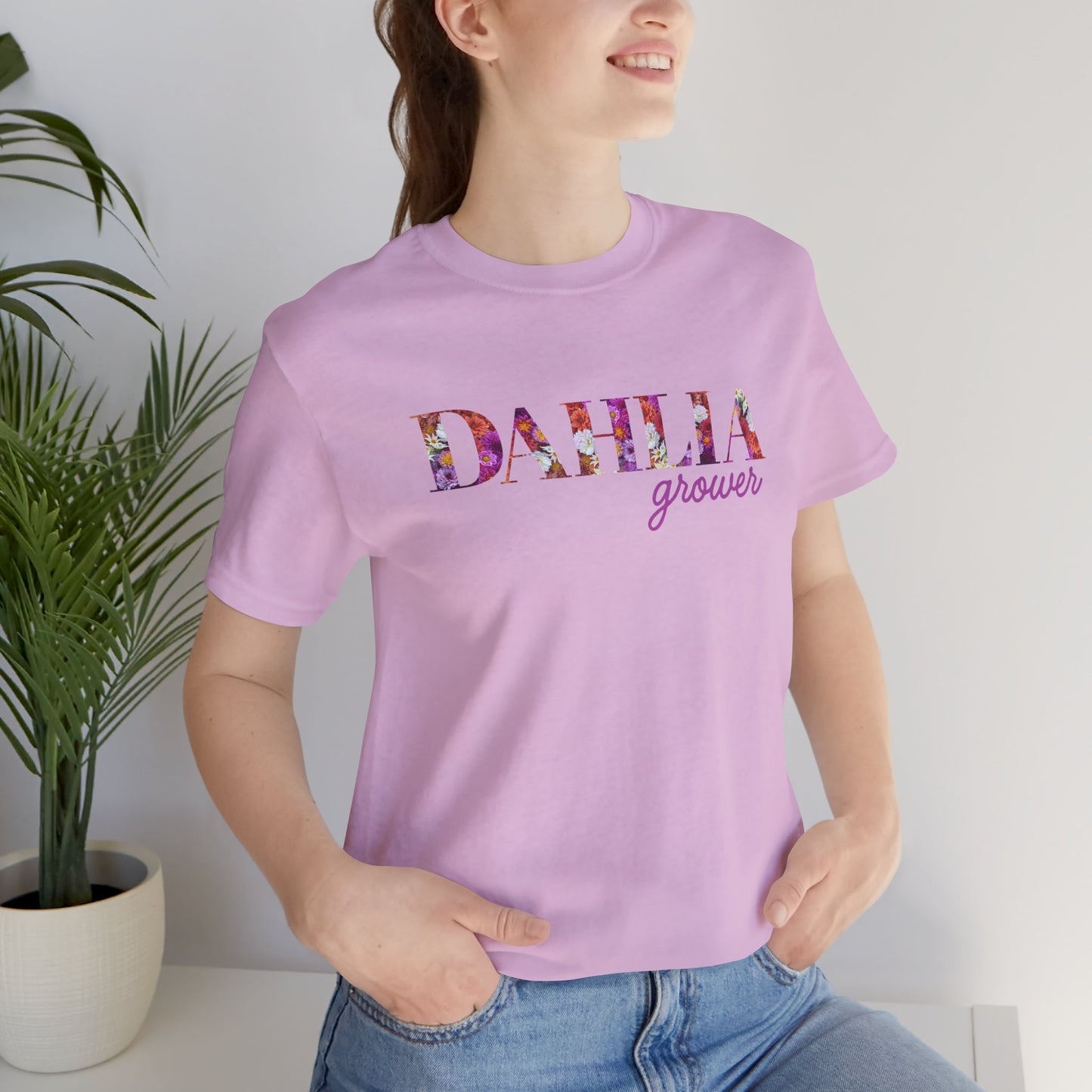 Dahlia Grower Unisex Tee, Floral Graphic Shirt, Gardening Gift, Spring Style T-Shirt, Nature Lover Apparel, Gifts for Gardeners