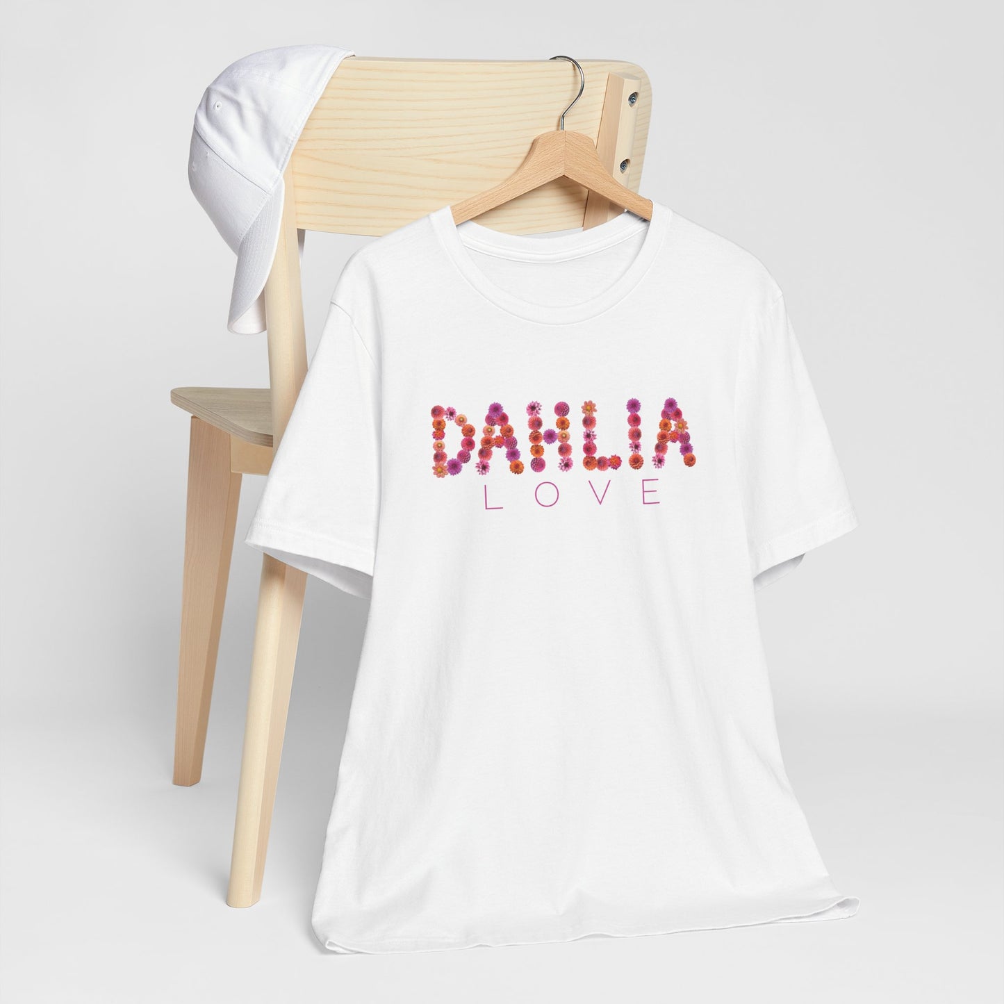 Dahlia Love Tee - Floral Graphic T-Shirt, Unisex Apparel, Casual Wear, Gift for Her, Spring Fashion