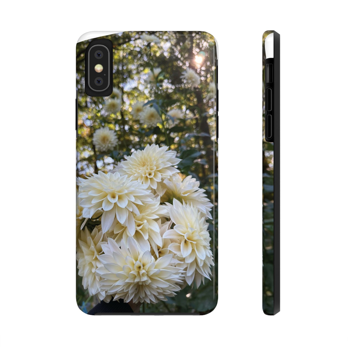 Floral Tough Phone Case - Durable Protection with Cafe au Lait Dahlia Design