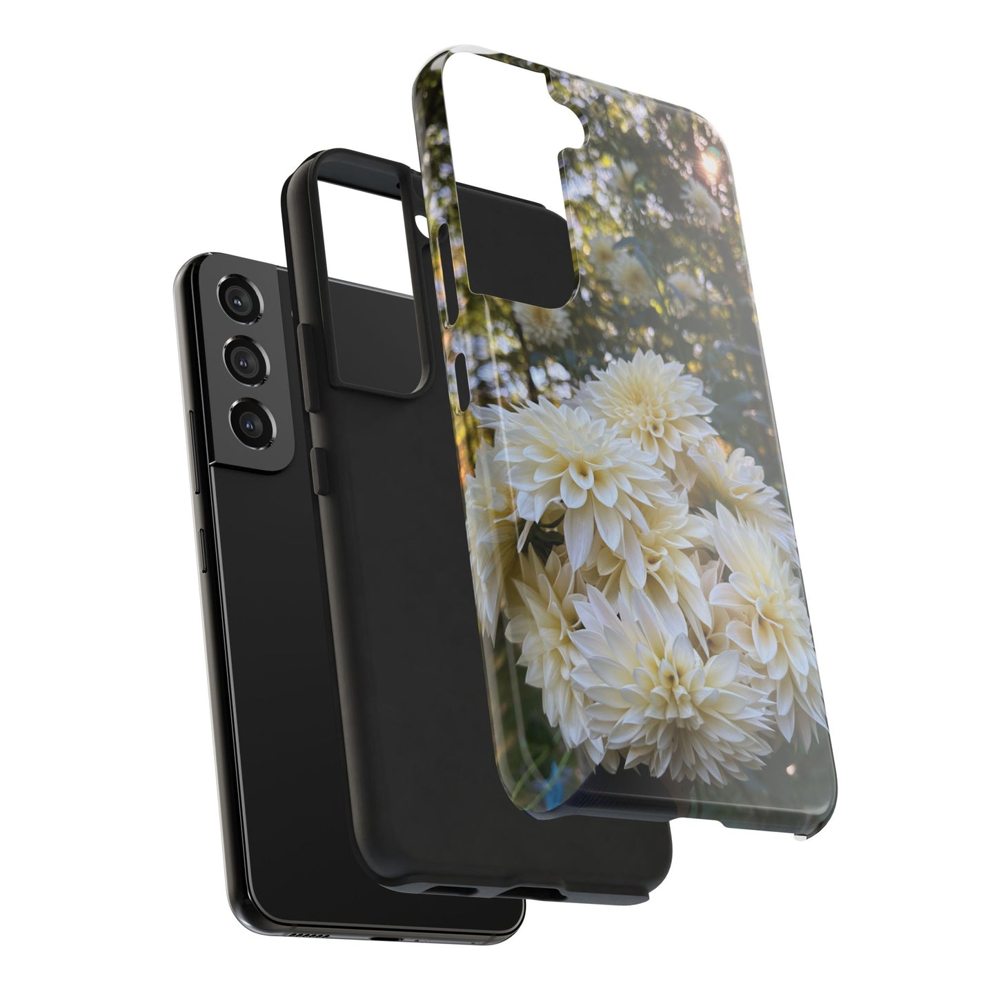 Floral Tough Phone Case - Durable Protection with Cafe au Lait Dahlia Design