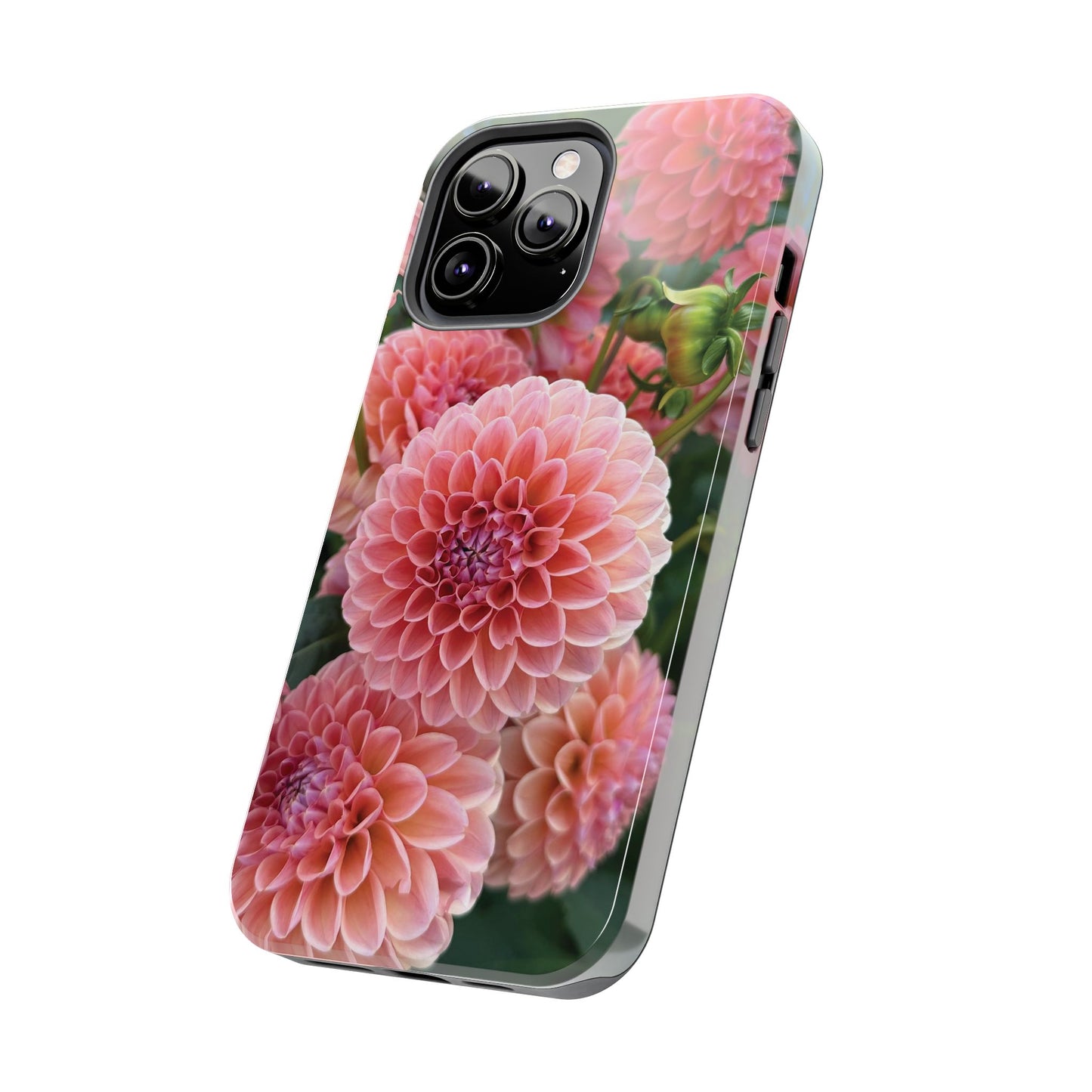 Floral Tough Phone Cases - Durable Protection with Pink Dahlia Design