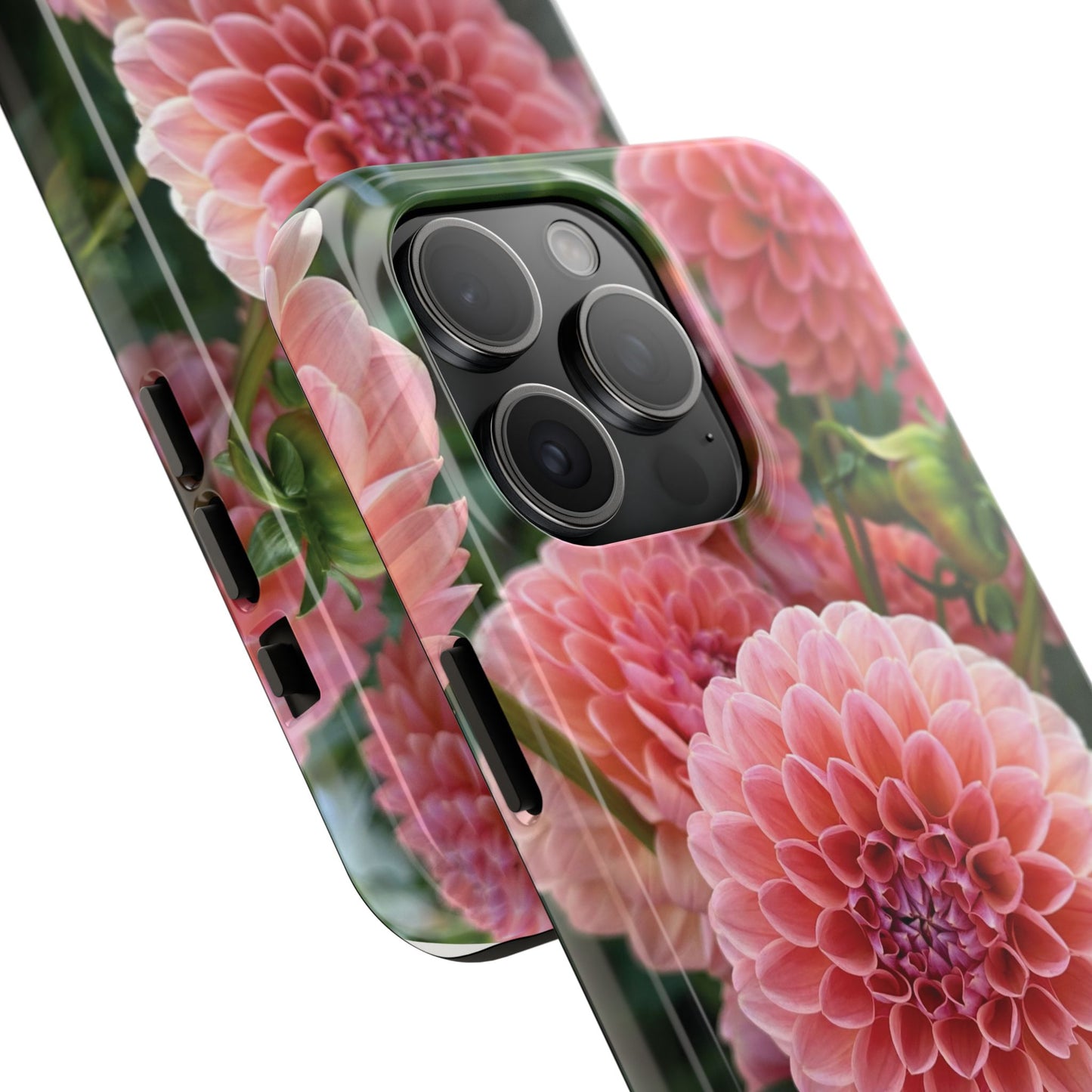 Floral Tough Phone Cases - Durable Protection with Pink Dahlia Design