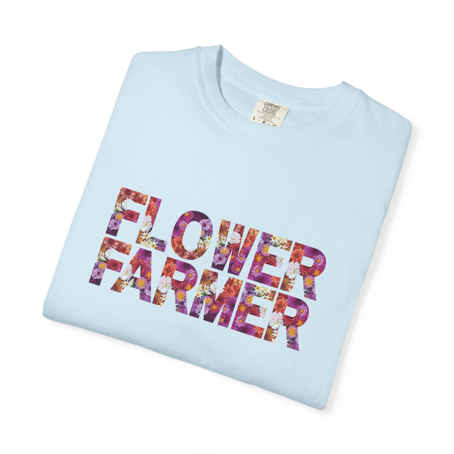 Dahlia Flower Farmer T-shirt, Unisex Garment-Dyed Tee