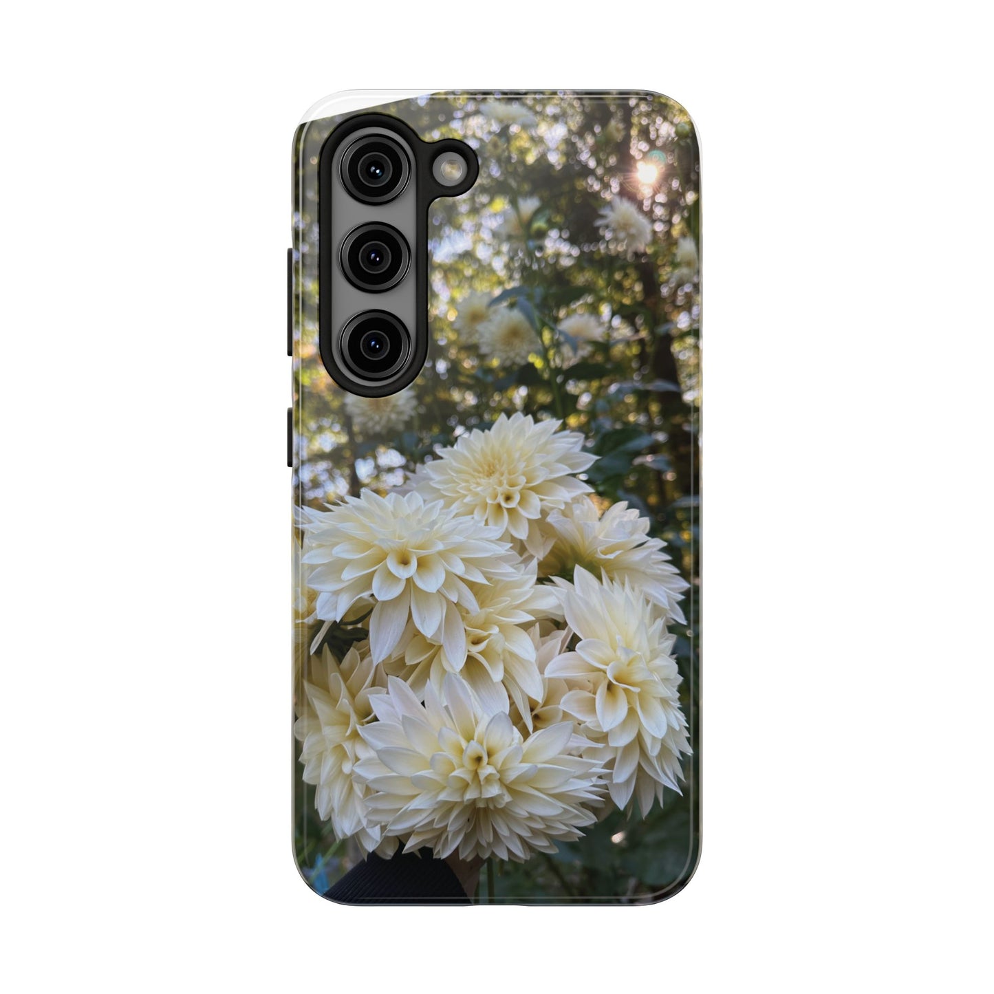 Floral Tough Phone Case - Durable Protection with Cafe au Lait Dahlia Design