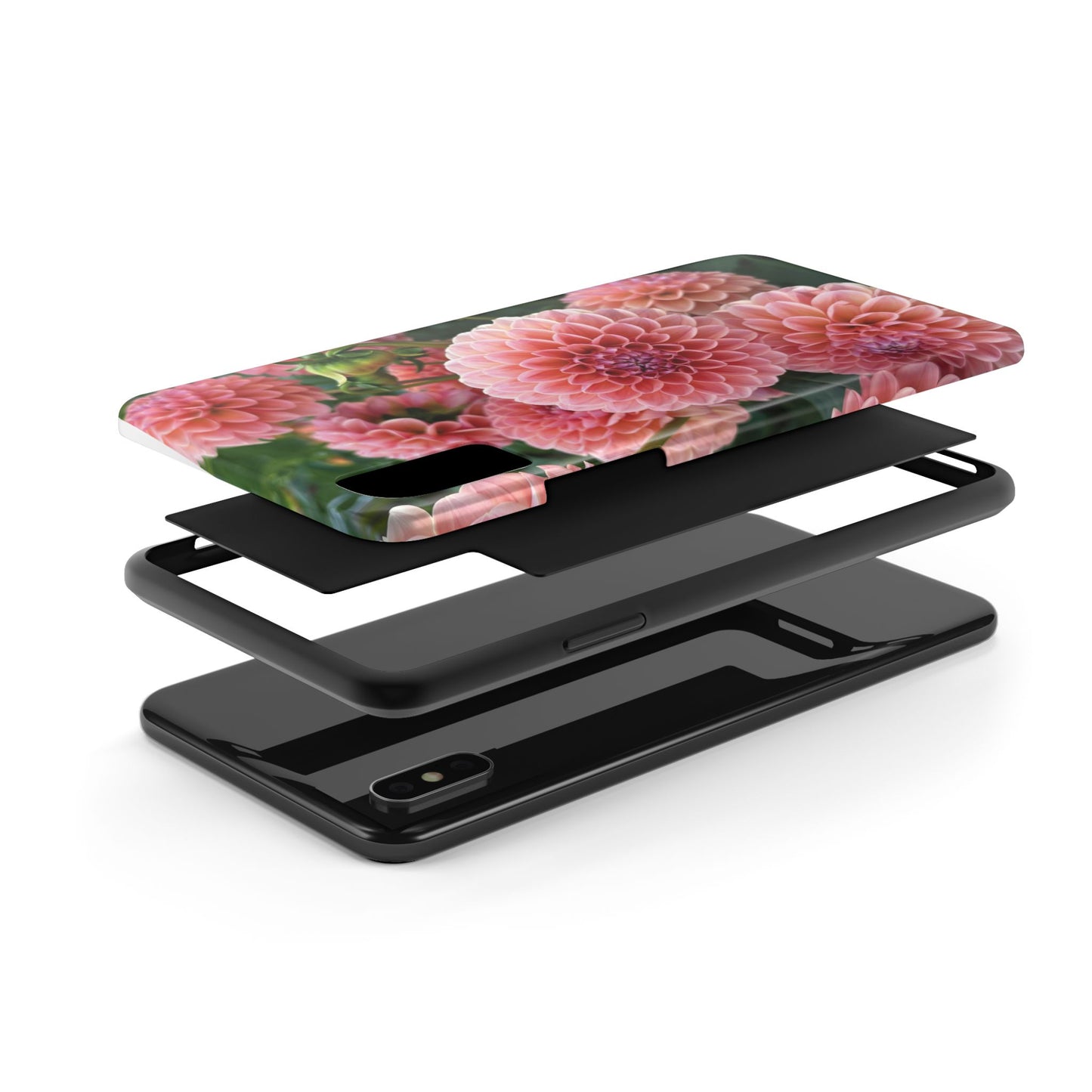 Floral Tough Phone Cases - Durable Protection with Pink Dahlia Design