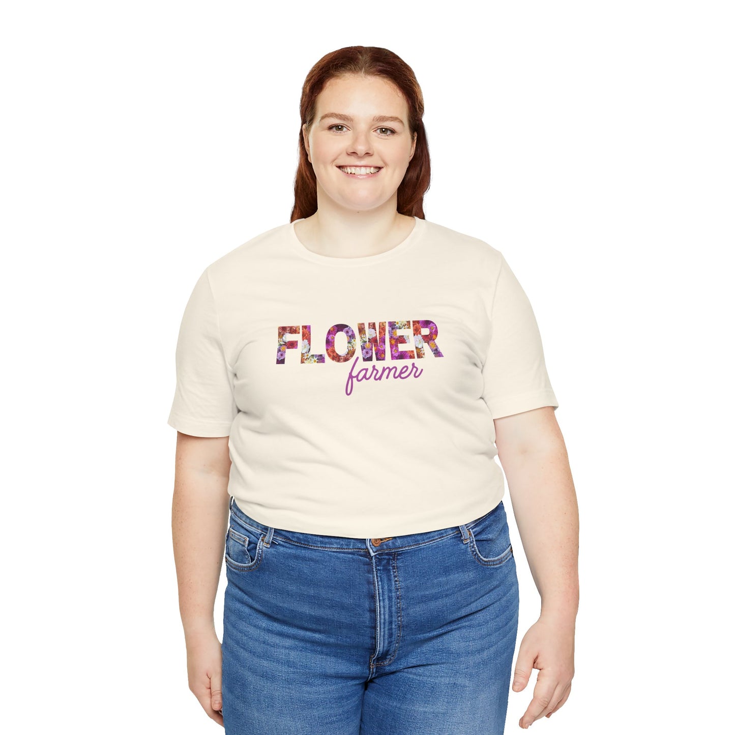Dahlia Flower Farmer Unisex Tee, Floral Graphic Shirt, Gardening Gift, Spring Style T-Shirt, Nature Lover Apparel, Gifts for Gardeners