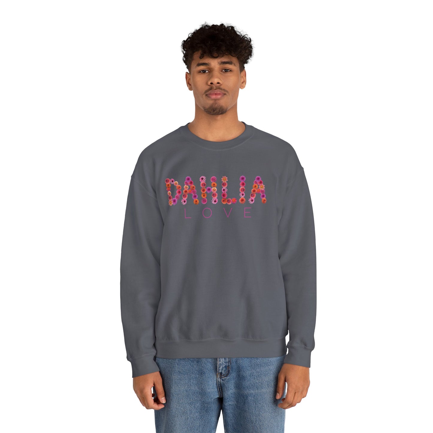 Dahlia Love Sweatshirt - Cozy Floral Crewneck for Spring, Perfect Gift for Flower Lovers, Everyday Casual Wear, Mother's Day, Birthday