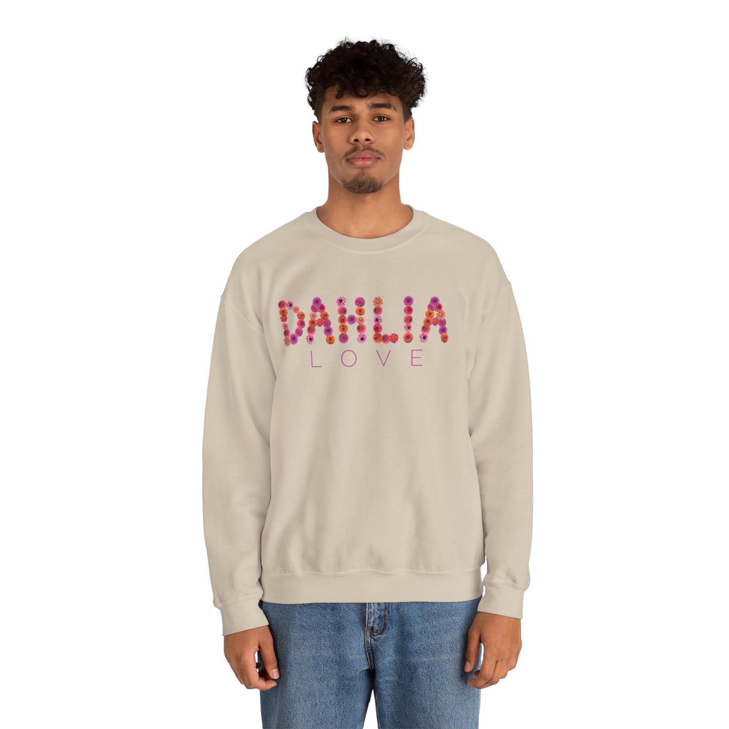 Dahlia Love Sweatshirt - Cozy Floral Crewneck for Spring, Perfect Gift for Flower Lovers, Everyday Casual Wear, Mother's Day, Birthday