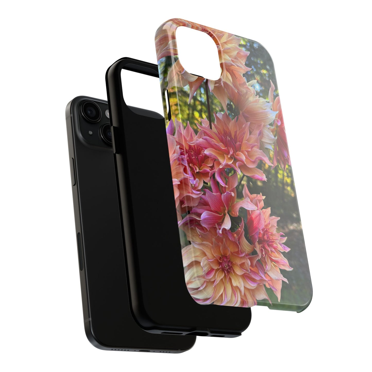 Floral Tough Phone Case - Durable Protection with Dahlia Design