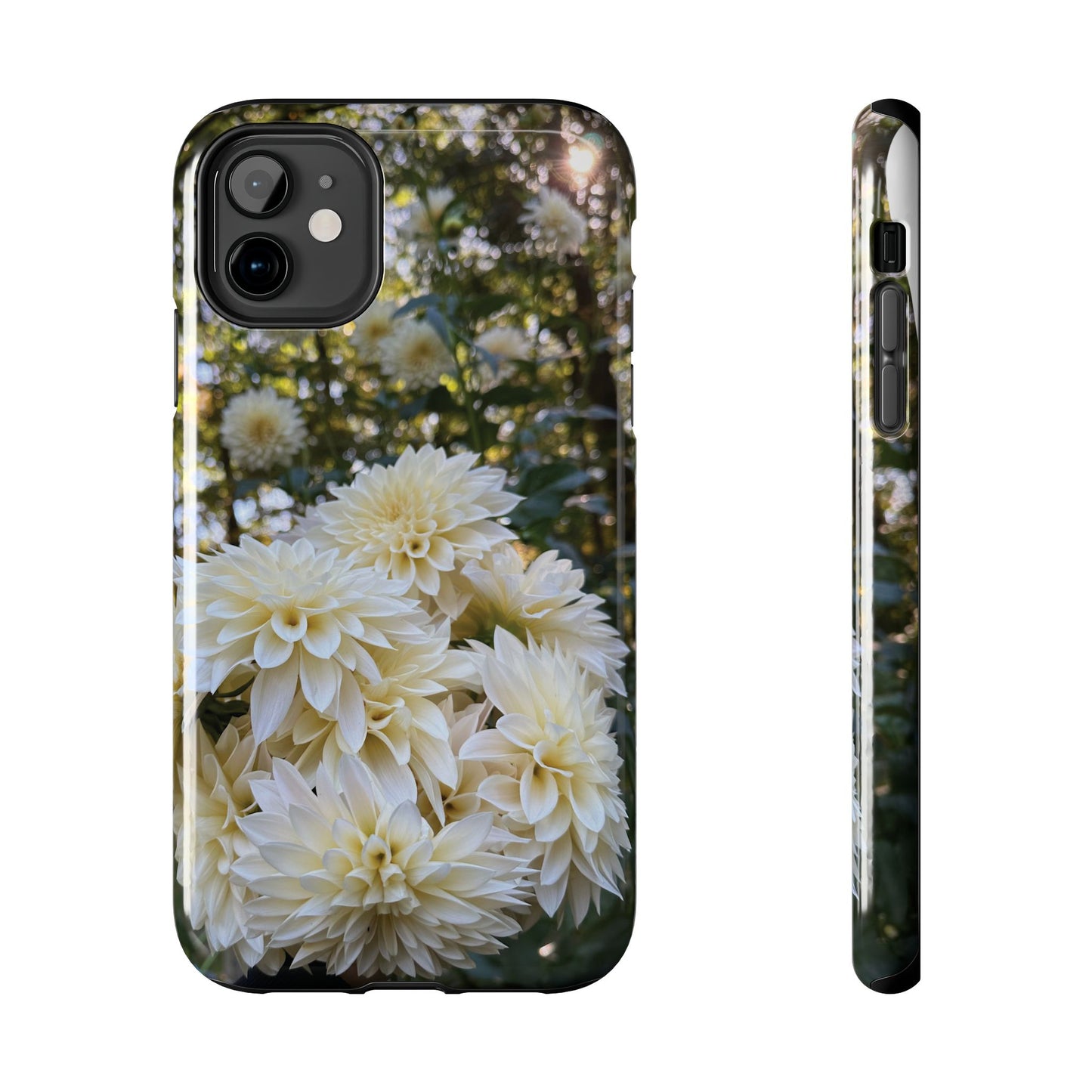 Floral Tough Phone Case - Durable Protection with Cafe au Lait Dahlia Design