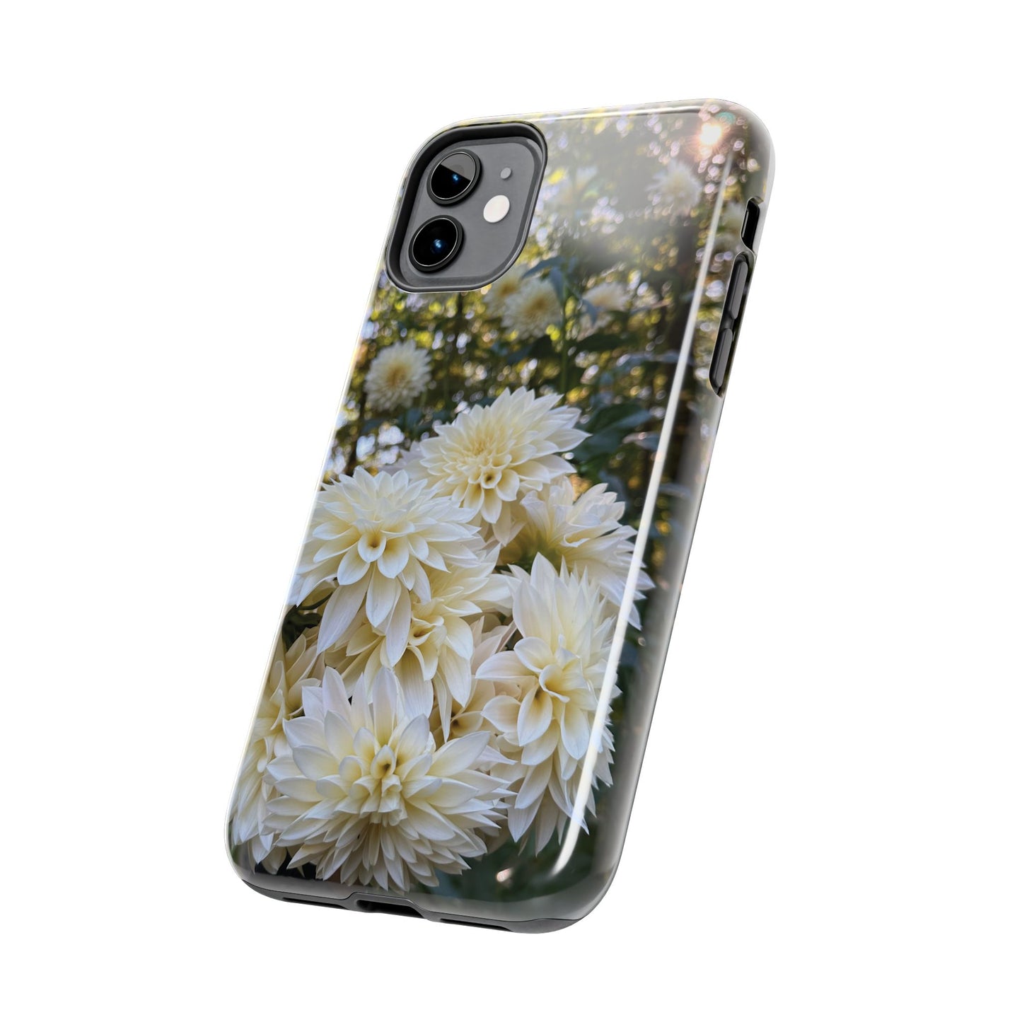 Floral Tough Phone Case - Durable Protection with Cafe au Lait Dahlia Design