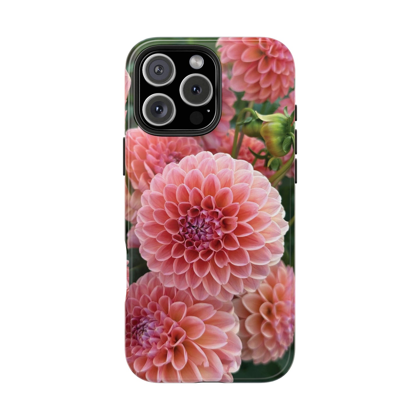 Floral Tough Phone Cases - Durable Protection with Pink Dahlia Design