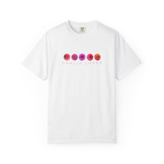 Dahlia Lover T-shirt, Floral Graphic Tee for Flower Lovers