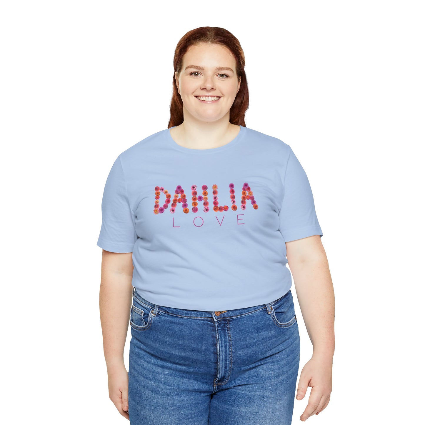 Dahlia Love Tee - Floral Graphic T-Shirt, Unisex Apparel, Casual Wear, Gift for Her, Spring Fashion