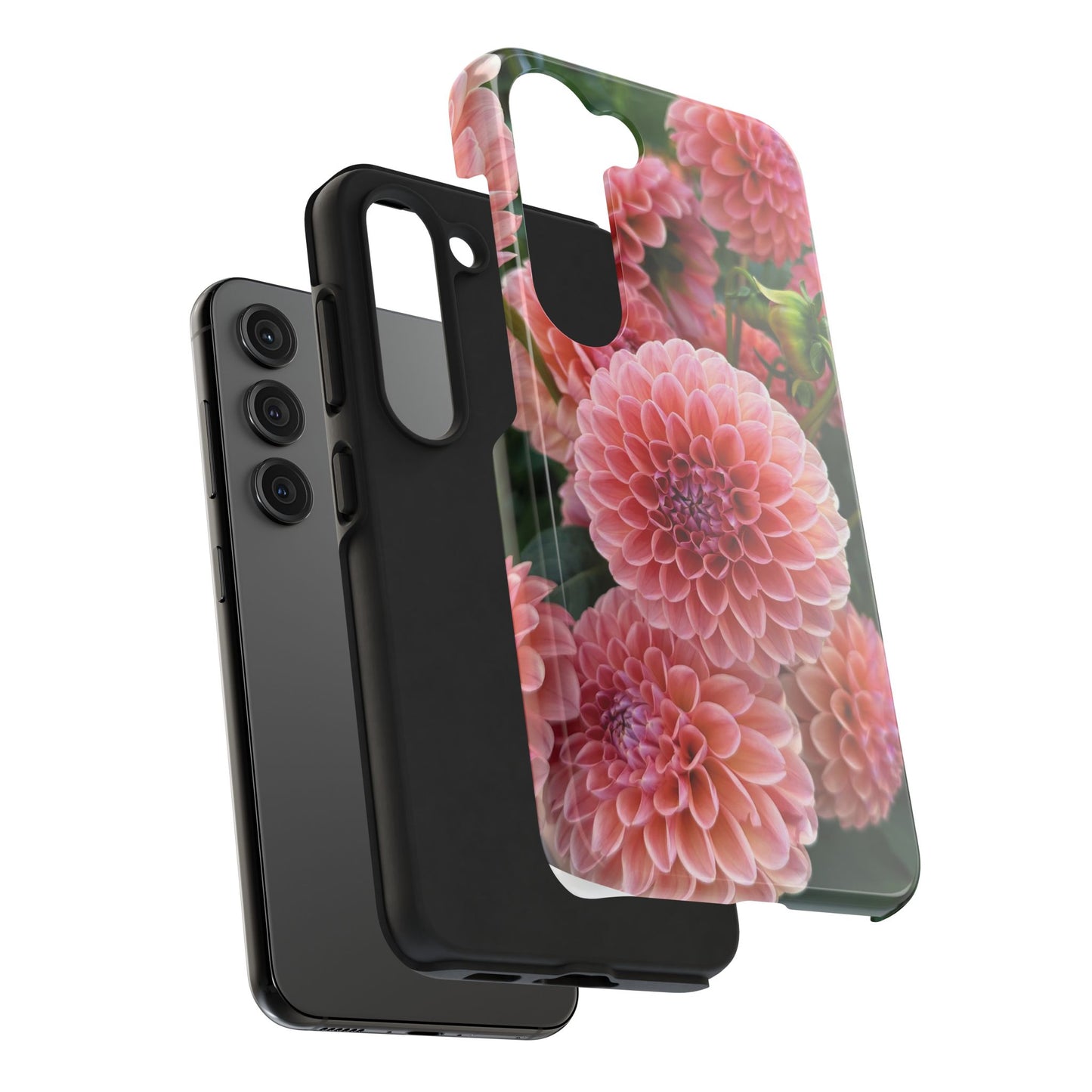 Floral Tough Phone Cases - Durable Protection with Pink Dahlia Design