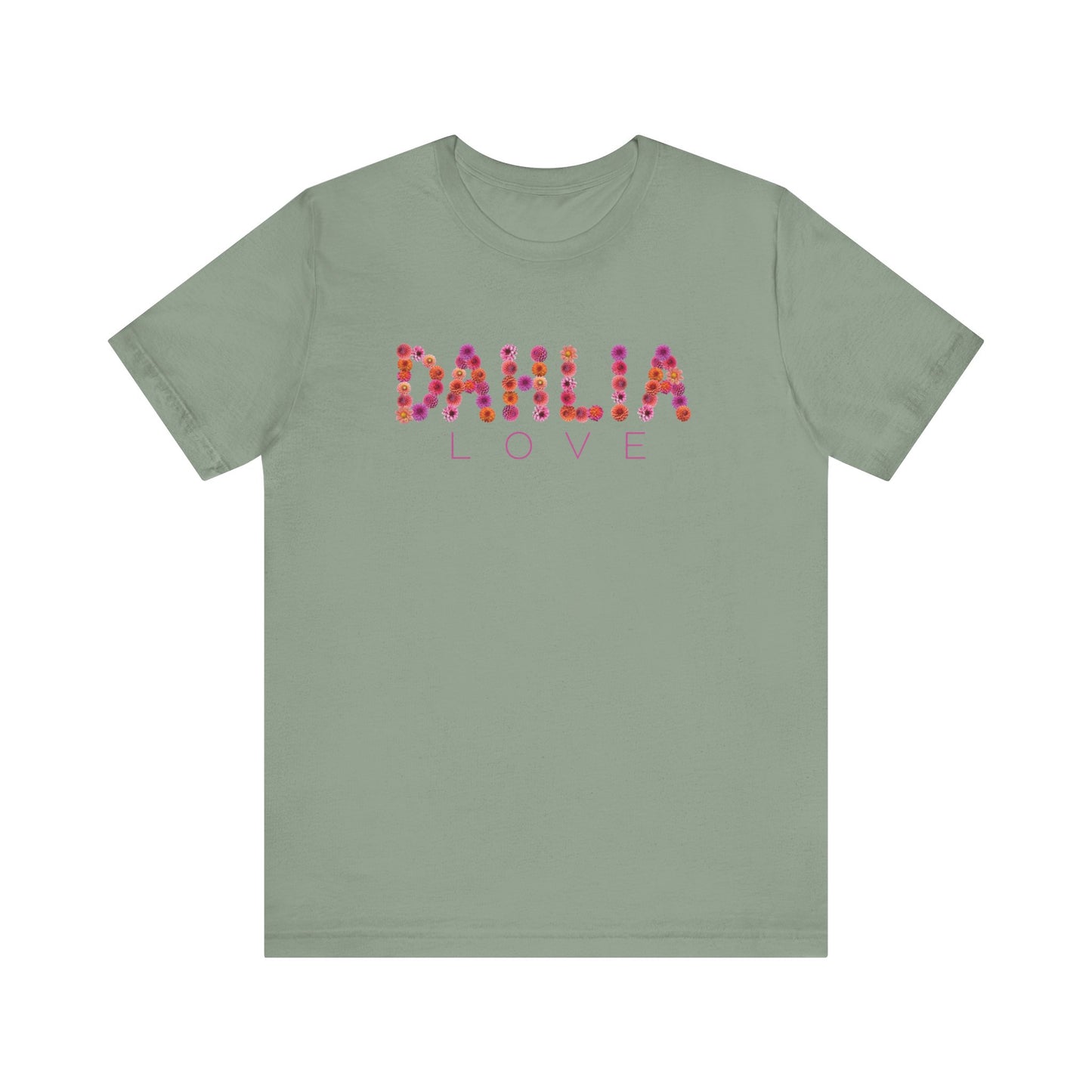 Dahlia Love Tee - Floral Graphic T-Shirt, Unisex Apparel, Casual Wear, Gift for Her, Spring Fashion