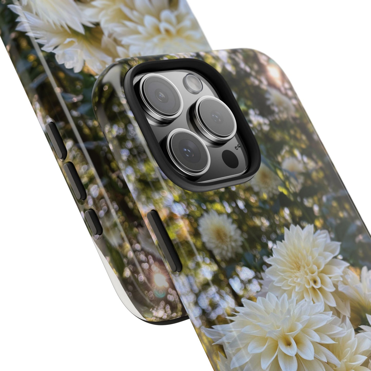 Floral Tough Phone Case - Durable Protection with Cafe au Lait Dahlia Design