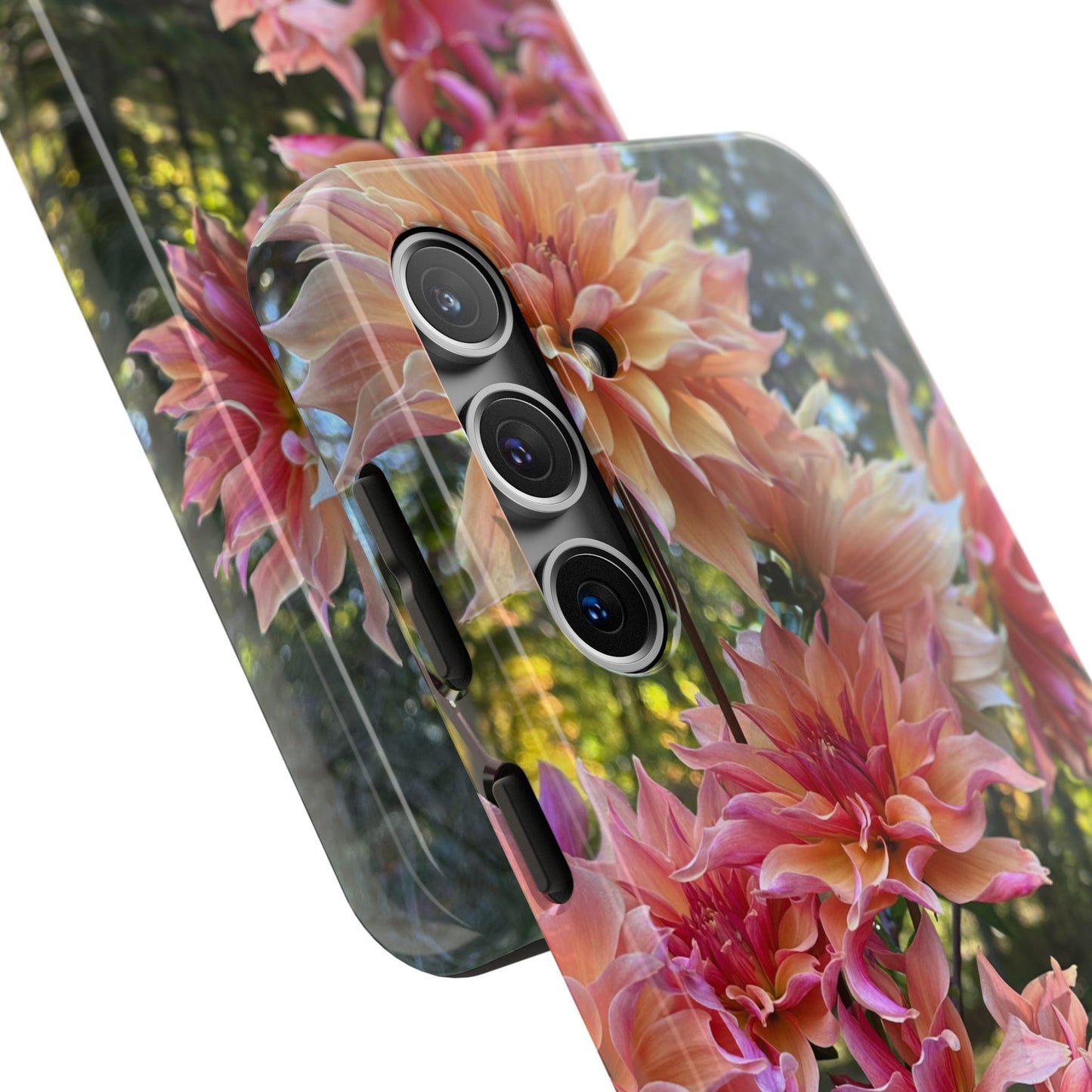 Floral Tough Phone Case - Durable Protection with Dahlia Design