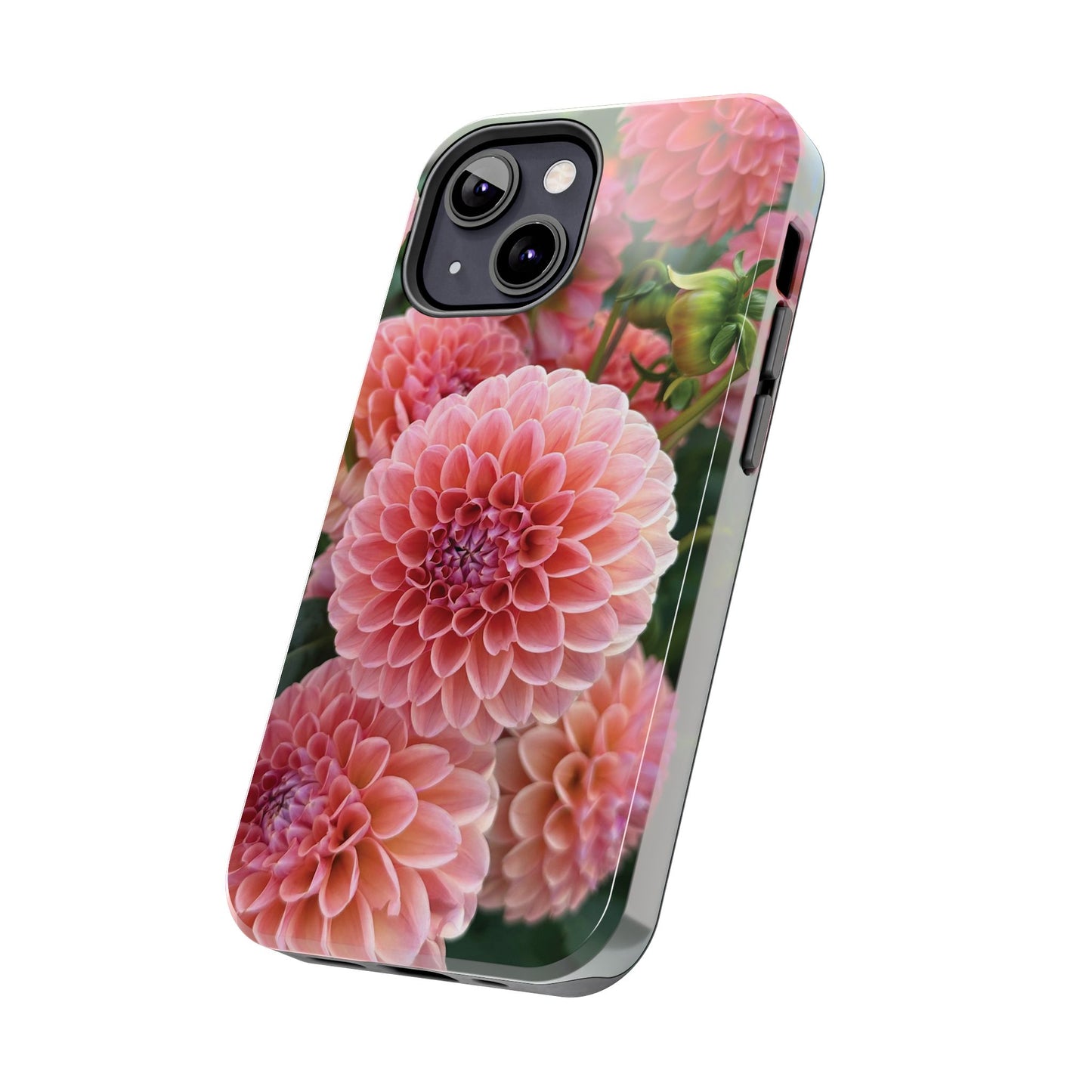 Floral Tough Phone Cases - Durable Protection with Pink Dahlia Design